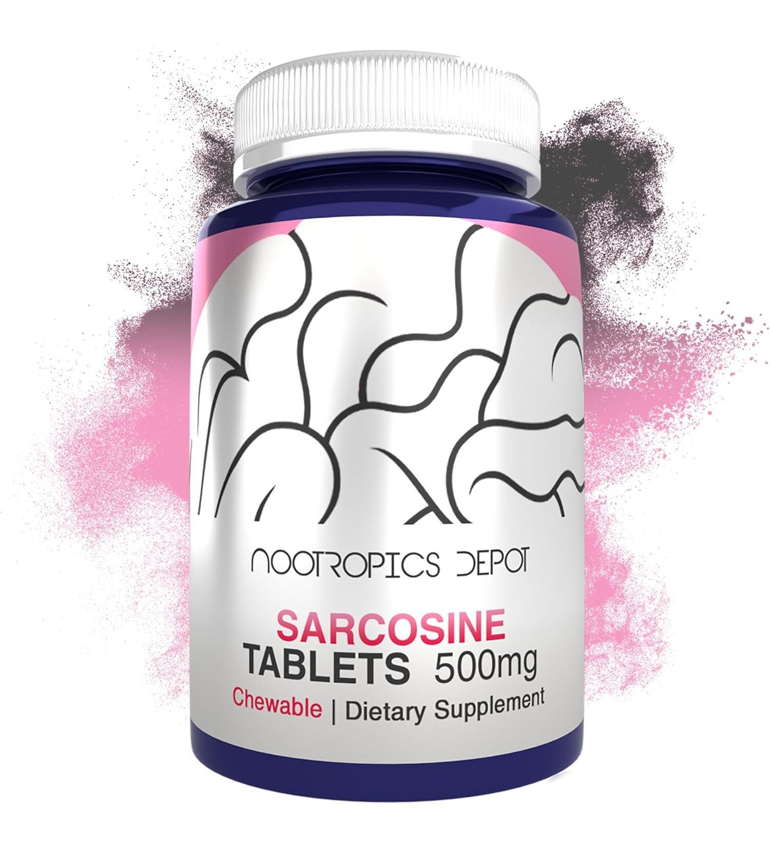 Nootropics Depot Sarcosine 500mg Chewable Tablets - 120 Count - Buy Online on GoSupps.com