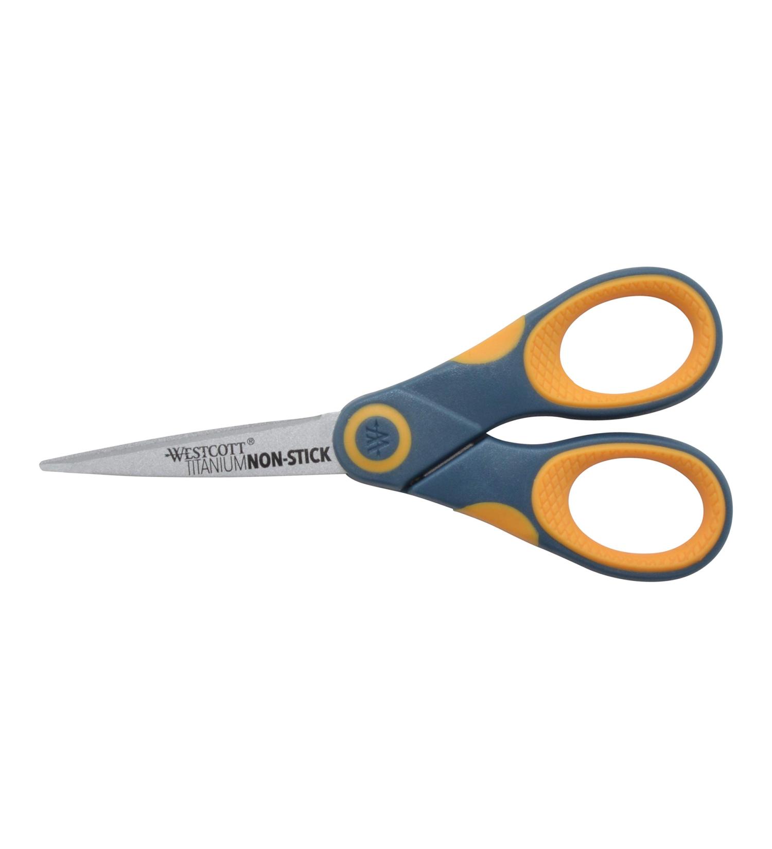 Westcott 14881 5-Inch Non-Stick Titanium Scissors For Office and Home  Yellow/Gray - Buy Online on GoSupps.com