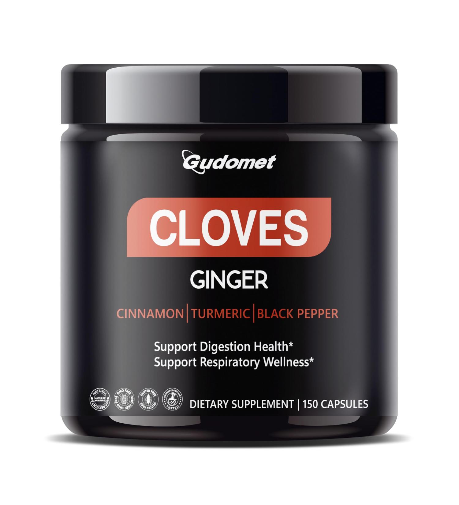 Cloves with Ginger, Cinnamon, Turmeric & Black Pepper Supports Digestive Health & Respiratory Wellness -150 Capsules 150 count (pack of 1)_ - Buy Online on GoSupps.com