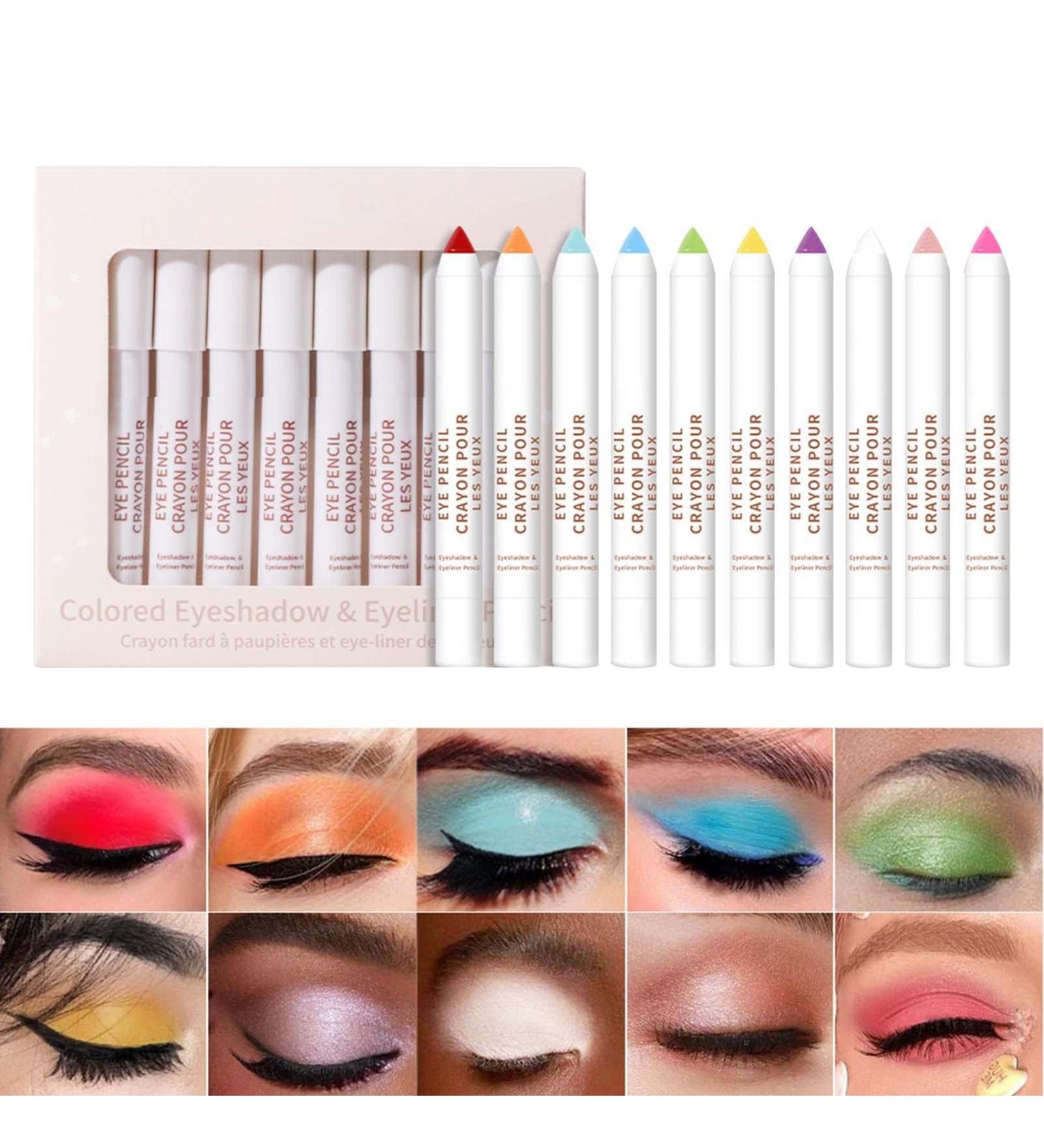 Eye Shadow Stick Makeup | Waterproof Eyeshadow Pencil with Sharpener Long Lasting Eye Shadow Highlighter Stick Makeup Pencil for Eye Kroren - Buy Online on GoSupps.com