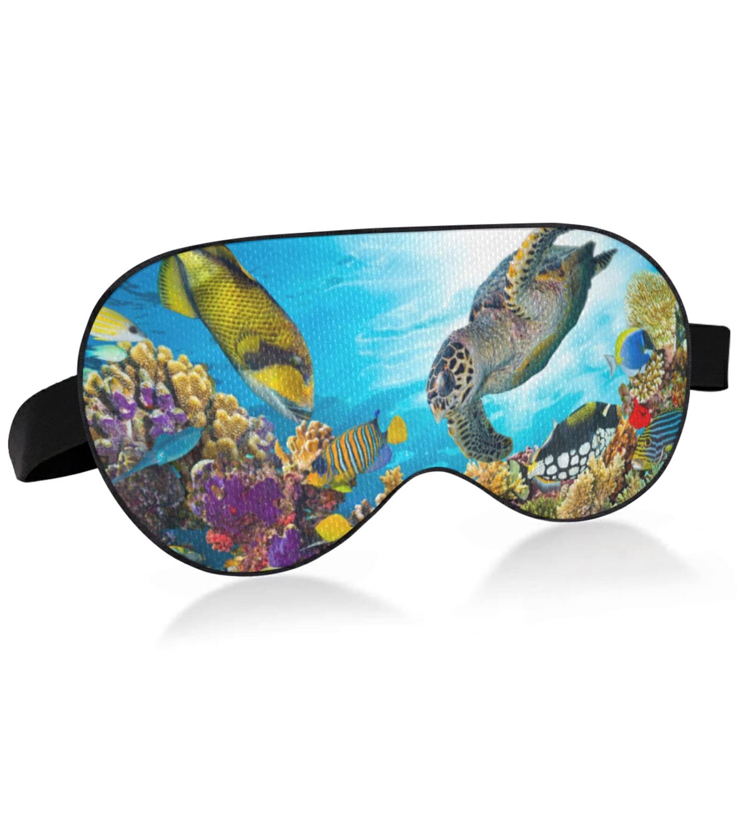 Xigua Sea Turtle Ocean Breathable Sleeping Mask - Cool Eye Cover for Summer Rest - Buy Online on GoSupps.com