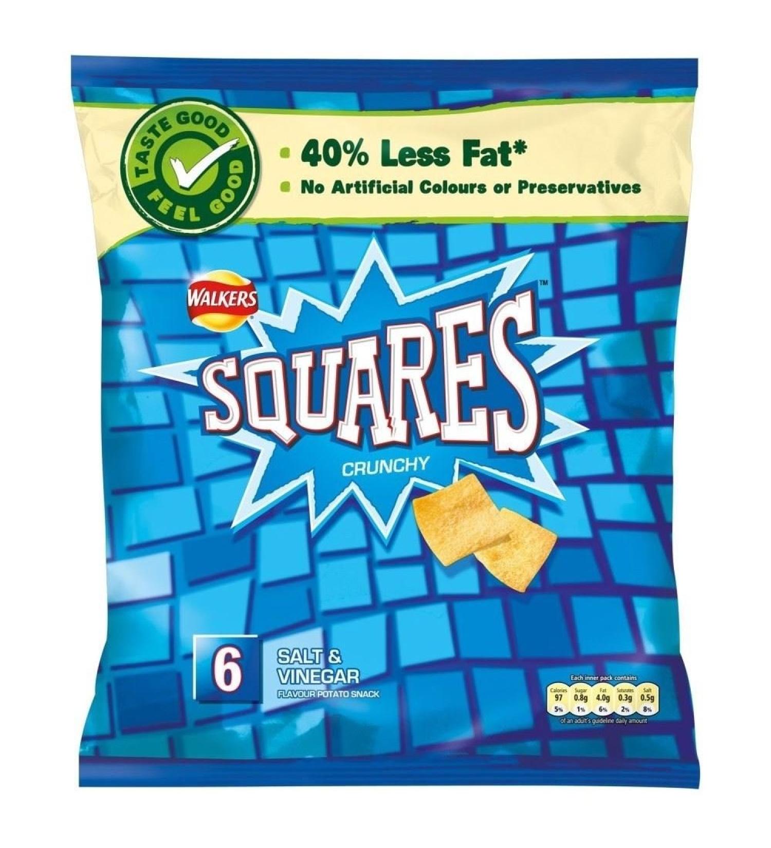 Walkers Squares - Salt & Vinegar (6x25g)