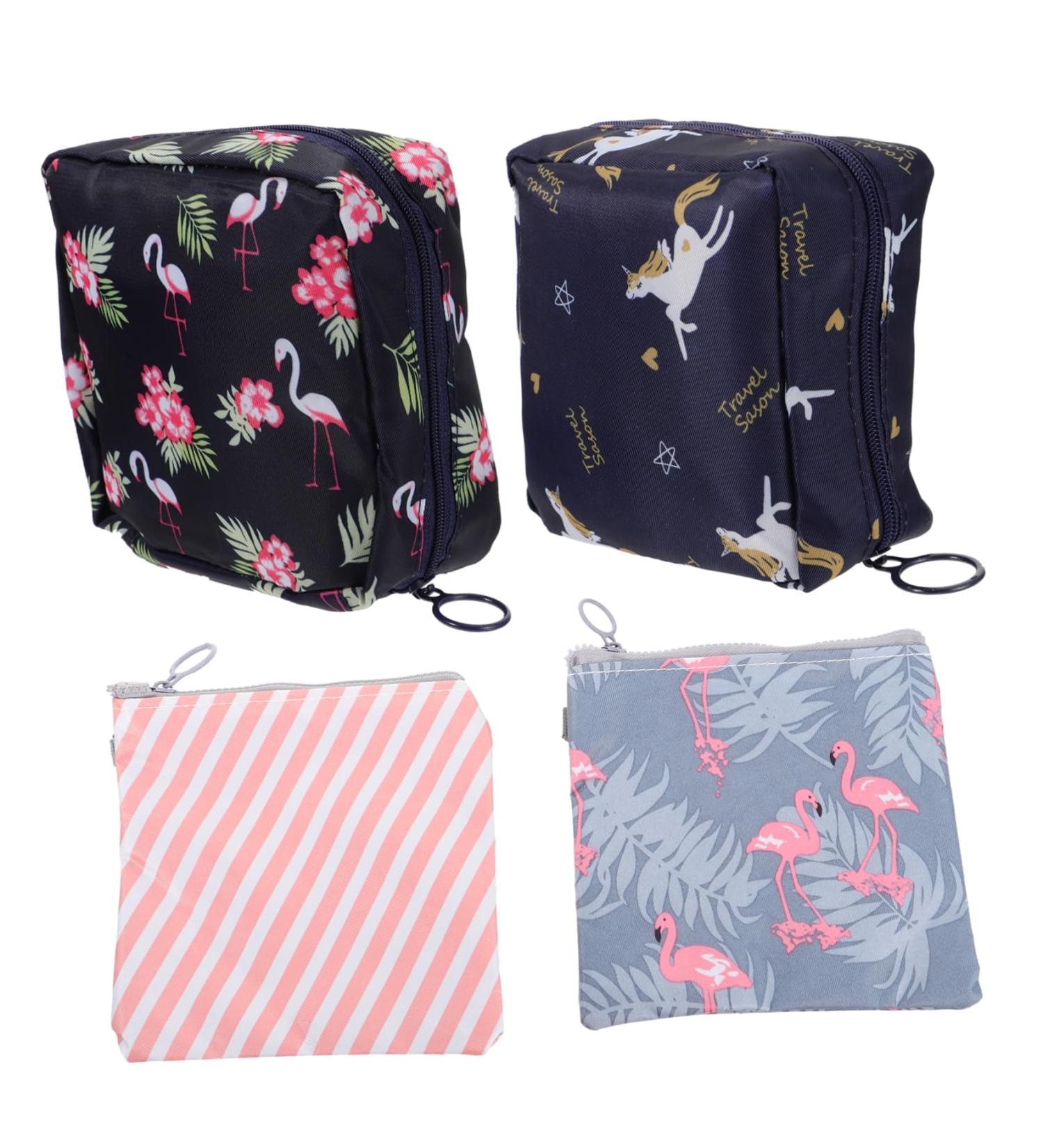 HAPINARY 4pcs Napkin Storage Bag for Women - Coin Purse & Tampon Pouch for Periods - Canvas Stand Mini Bags for Menstrual Needs - Buy Online on GoSupps.com