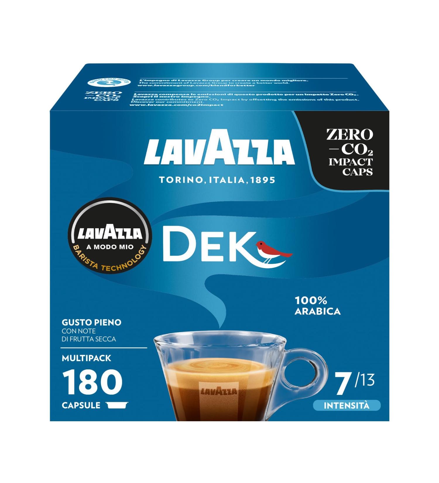 LAVAZZA - Cafe Espresso Dek Cremoso - 100% Arabica - 180 Capsules Compatibles Lavazza A Modo Mio  - Buy Online on GoSupps.com