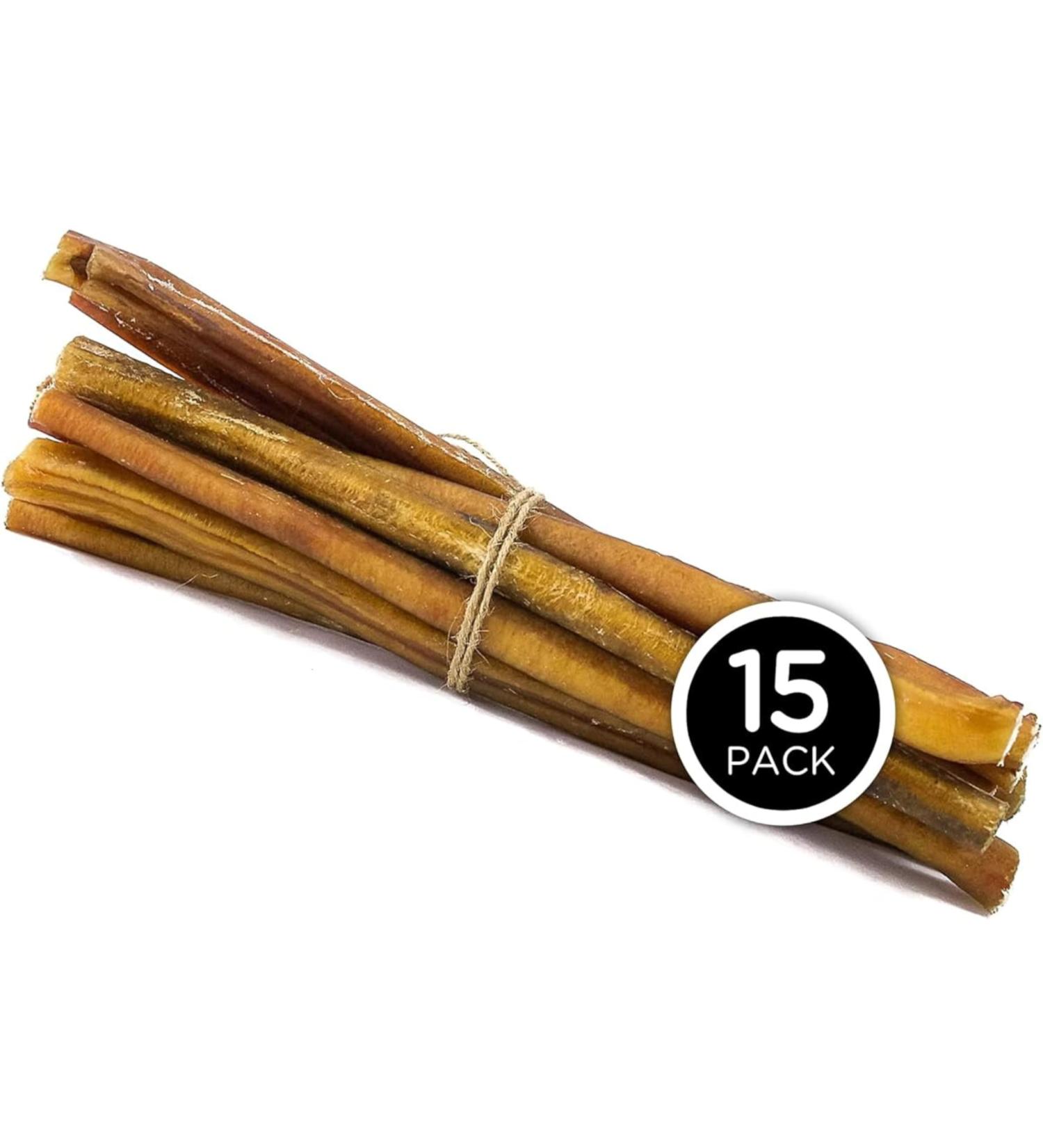 Only One Treats Bully Sticks 6 Jumbo Beef Dental Sticks for Dogs Dental Health Natural and Fully Digestible Dog Chew Training Treats for Small to Medium Pets and Gentle Chewers (15x34g) 15 count (Pack of 1) 6" (Pack of 15) - Buy Online on GoSupps.com
