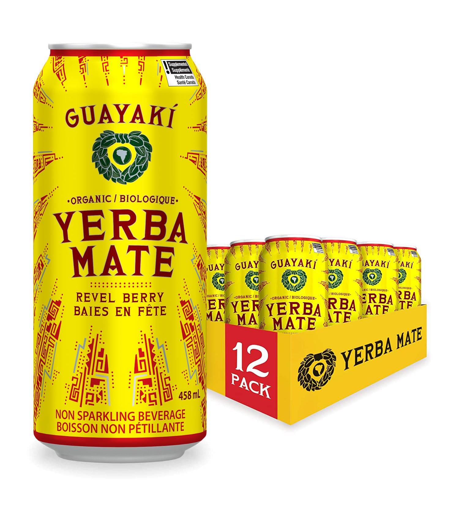 Guayaki Yerba Mate Tea Canned Beverage Revel Berry Flavor 458 mL (Pack of 12) - Buy Online on GoSupps.com