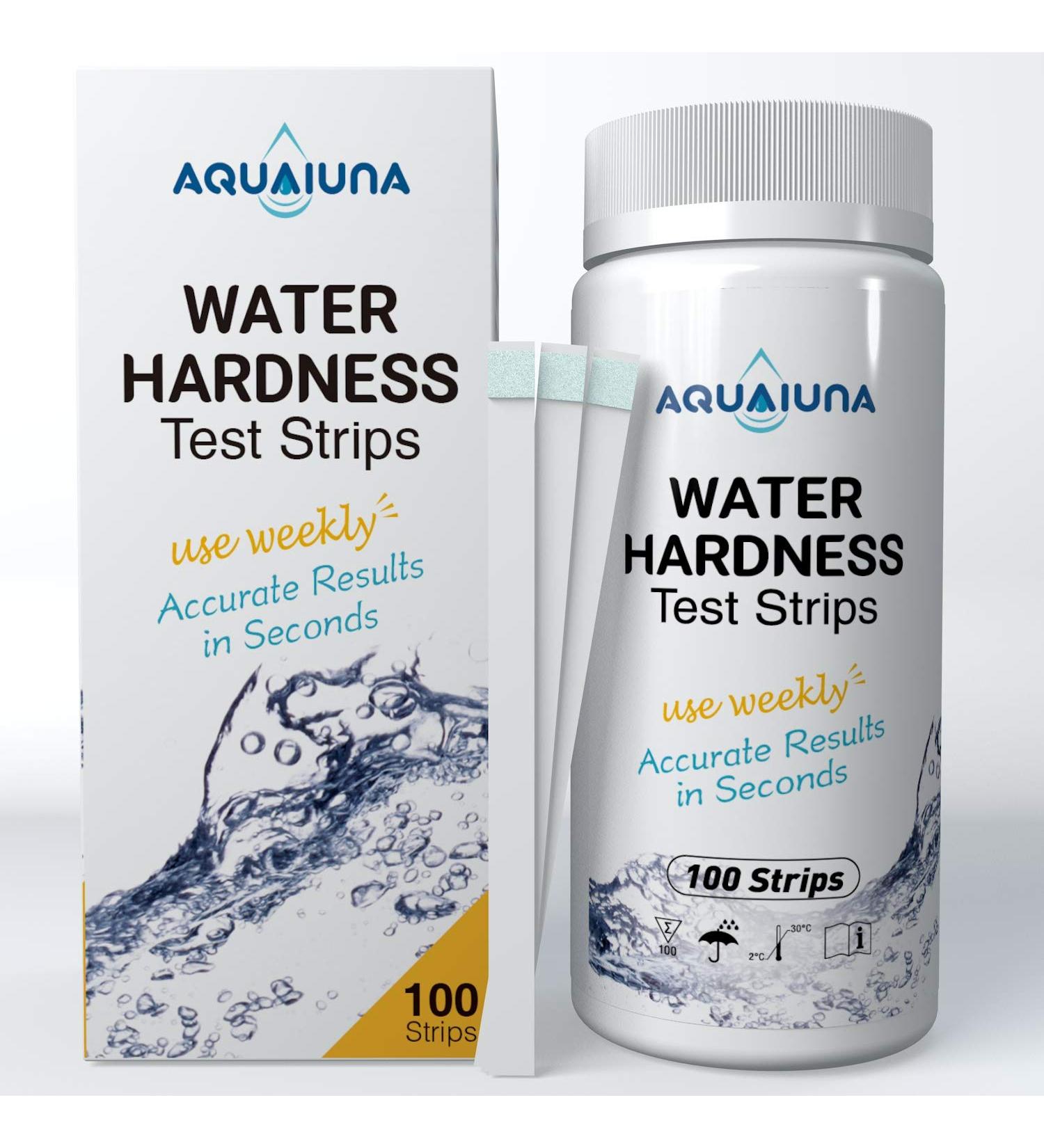 Aqualuna Water Hardness Test Kit - Fast and Accurate Testing for Dishwasher Drinking Water Pool and Aquarium - 100 Strips Hard Water Test Kit at 0-425ppm - Maintain Water Quality - Buy Online on GoSupps.com
