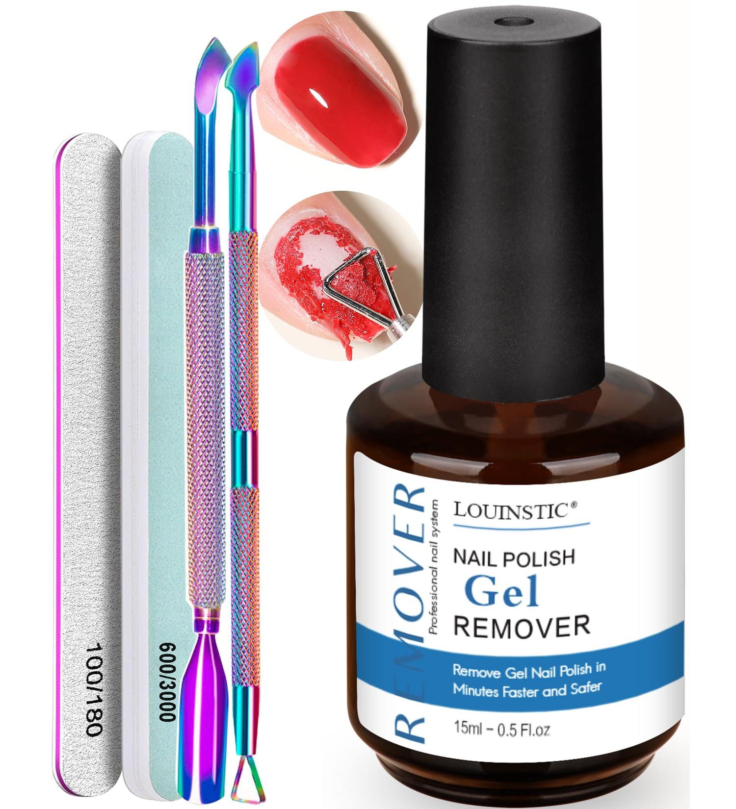 LOUINSTIC Gel Nail Polish Remover - Quick No Soak Gel Remover for Fast Nail Polish Removal | Professional Gel Polish Remover Kit - Buy Online on GoSupps.com