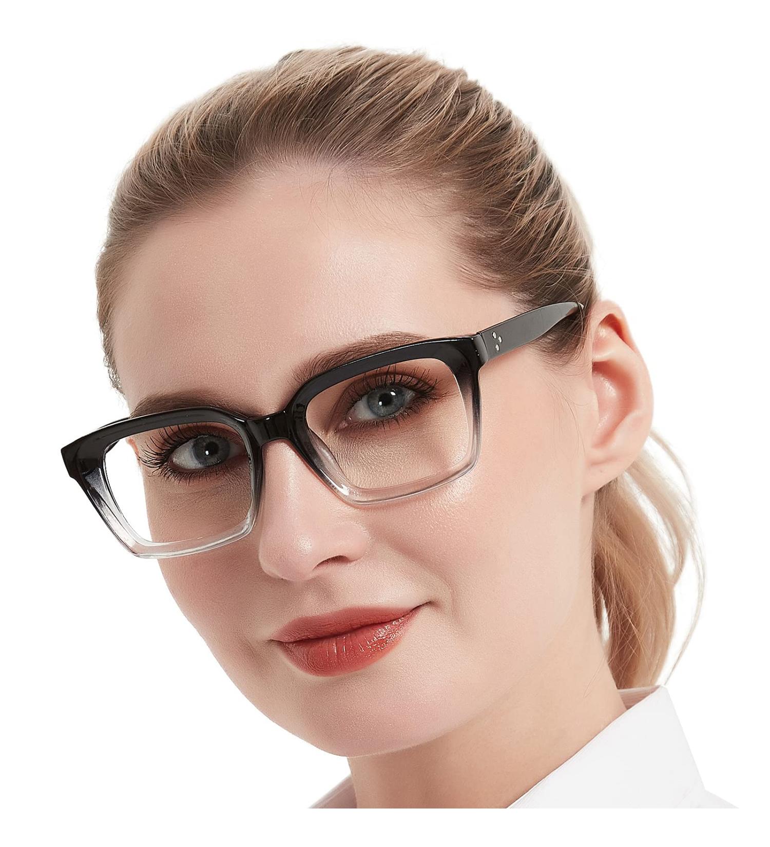 MARE AZZURO Oversized Reading Glasses for Women | Stylish Readers 02-Black-Clear | Available in Various Strengths from 0 to 6.0 - Buy Online on GoSupps.com
