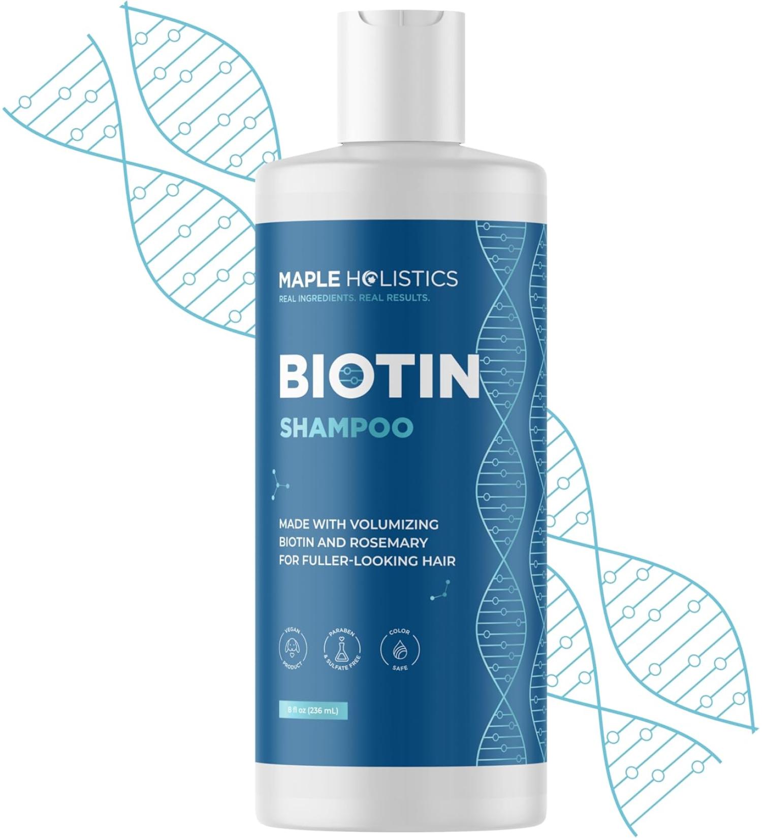 Maple Holistics Volumizing Biotin Shampoo for Thinning Hair Thickening Shampoo for Men and Women with Rosemary Essential Oil - 8 Fl Oz - Buy Online on GoSupps.com