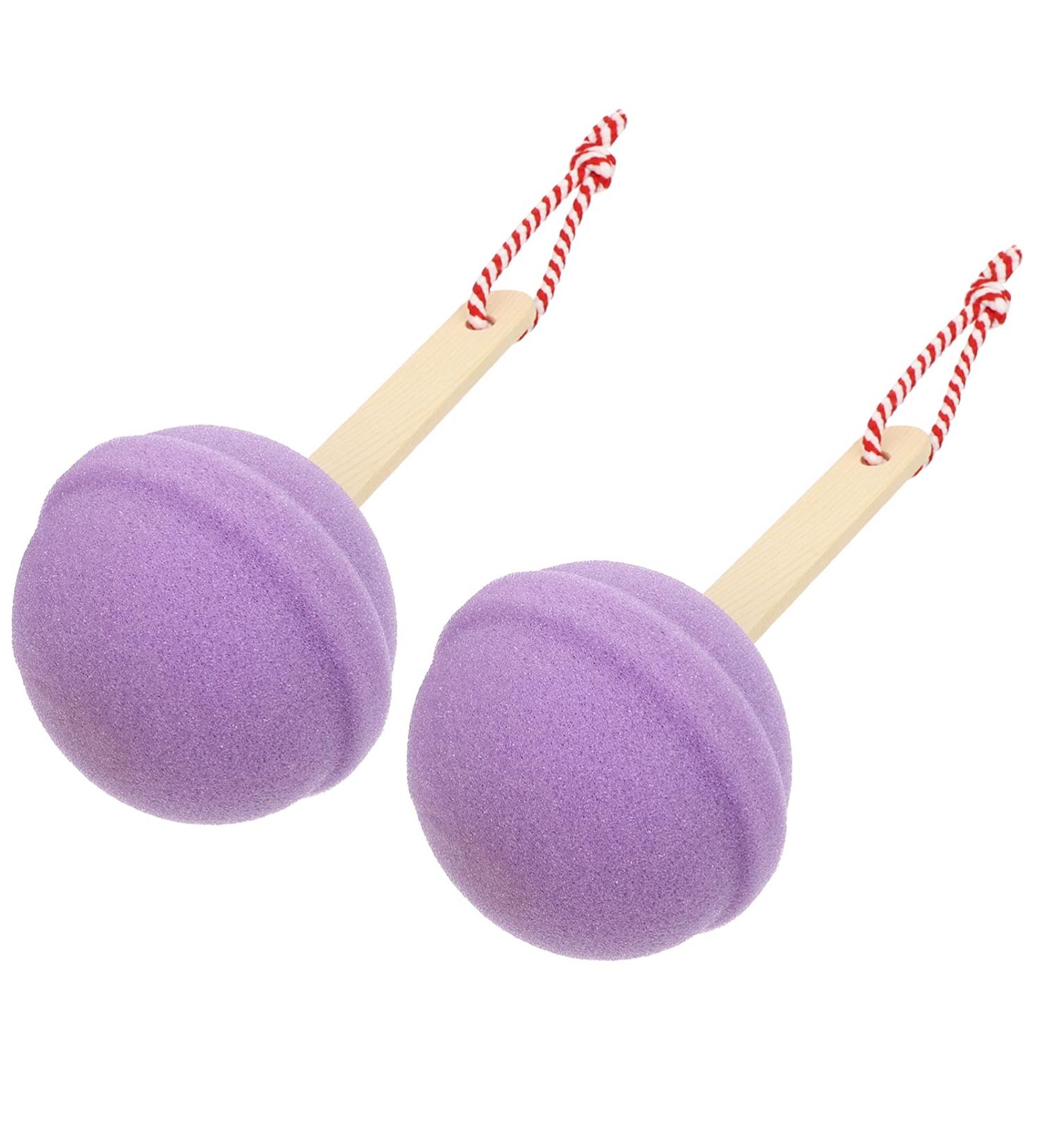 Beaupretty 2pcs Lollipop Shower Sponge - Purple Exfoliating Bath Sponges with Handle for Deep Cleaning & Scrubbing - Buy Online on GoSupps.com