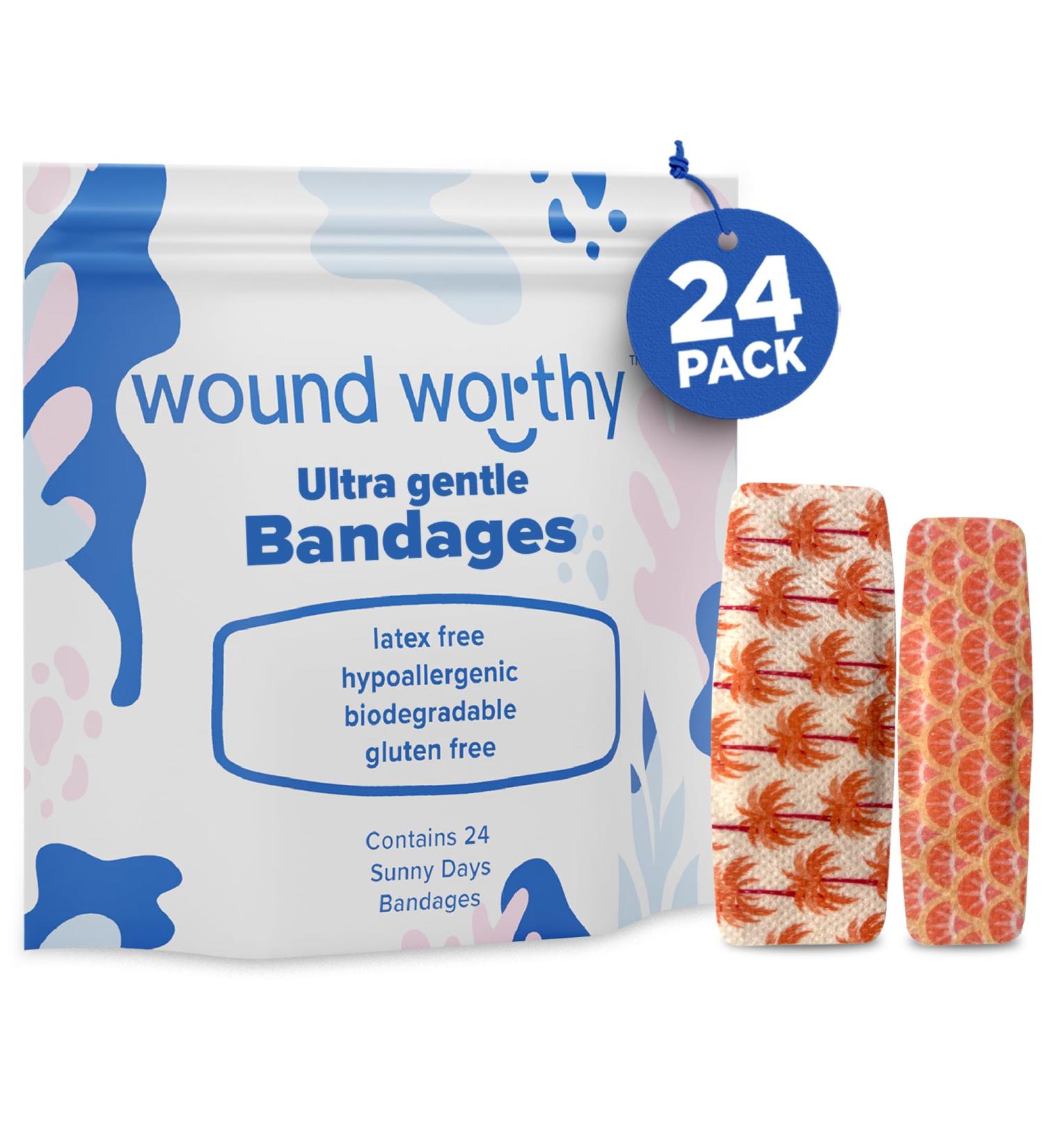 Wound Worthy Sunny Days Ultra Gentle Bandages - Superior Healing Bordered Foam Dressing Ideal for Wounds & Bed Sores - Various Sizes & Colors Available | 24 per Box - Shop Internationally - Buy Online on GoSupps.com