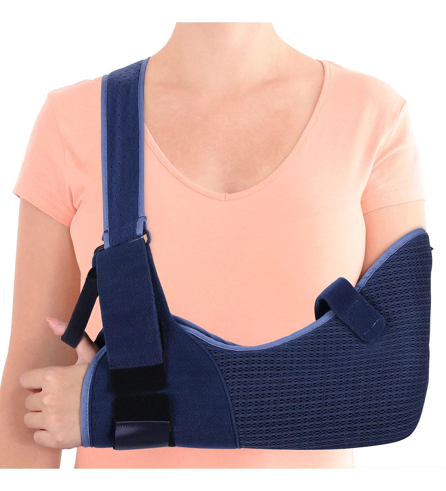 VELPEAU Arm Sling Shoulder Immobilizer - Rotator Cuff Support Brace | Comfortable Medical Sling for Shoulder Injury - Left/Right Arm, Men/Women - Broken, Dislocated, Fracture, Strain (Large) - Breathable Version - Buy Online on GoSupps.com