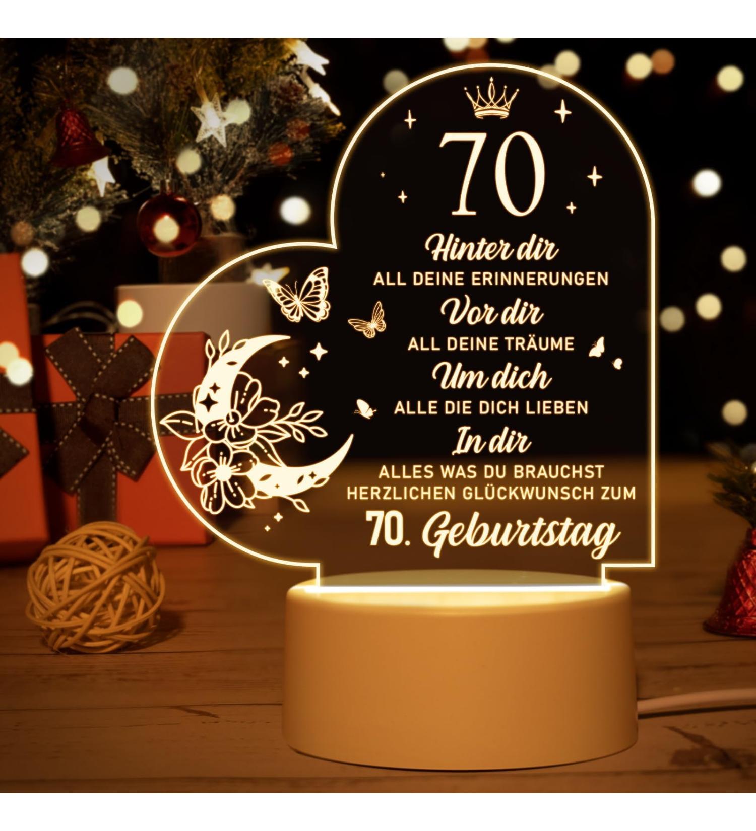 70th Birthday Gifts for Him & Her | Acrylic Night Light Decorations for 1953 Celebrations - Buy Online on GoSupps.com