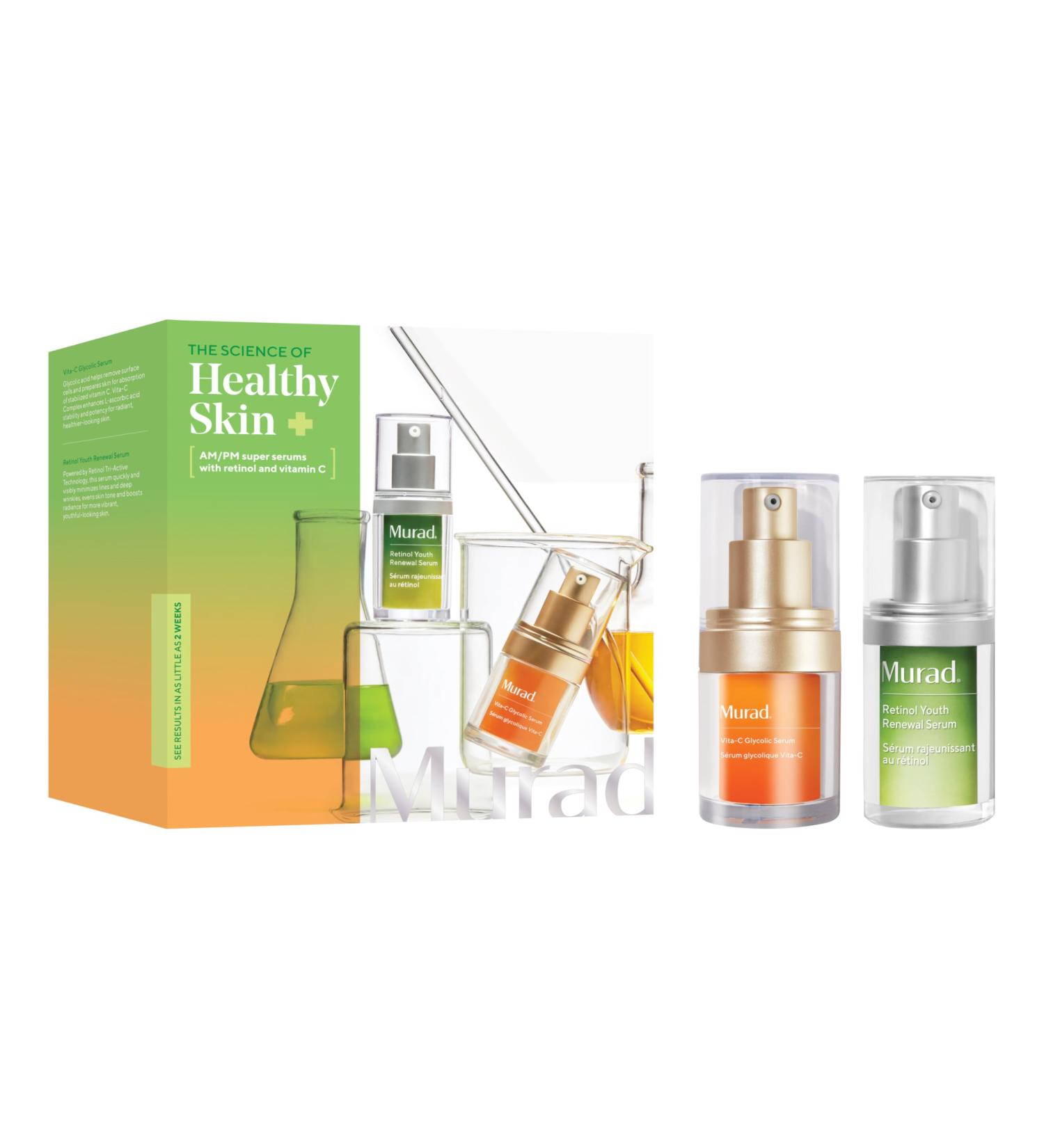 Murad AM/PM Super Serums Trial Kit - Retinol & Vitamin C - $95 Value - 2-Piece Set - Buy Online on GoSupps.com