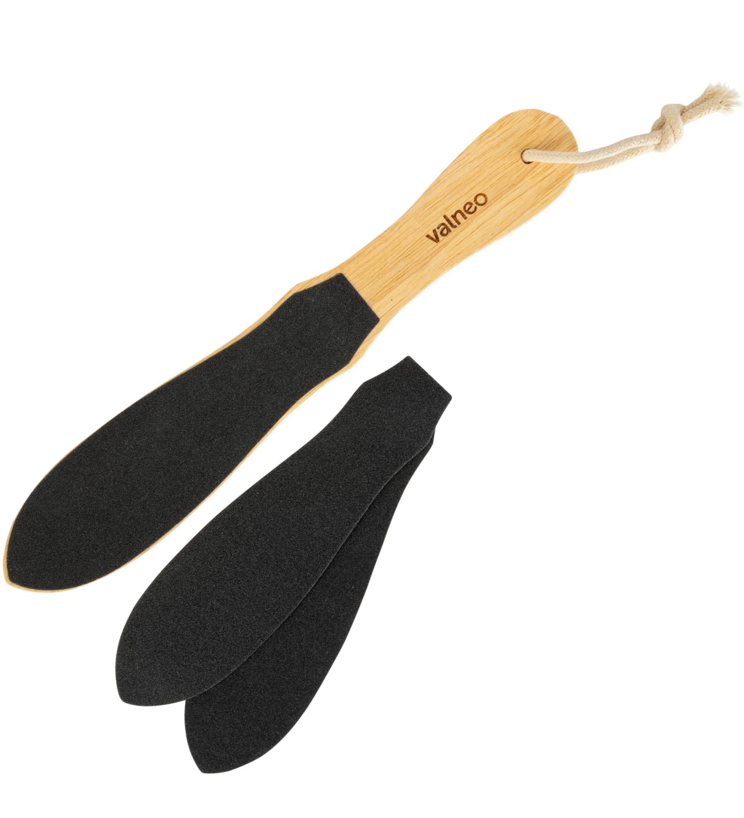 Valneo Footfish: Rubber Wood Paddling File for Hard & Dry Skin - Coarse & Fine Corn Corners Remover with 2 Flowering Papers - Best International Shipping - Buy Online on GoSupps.com
