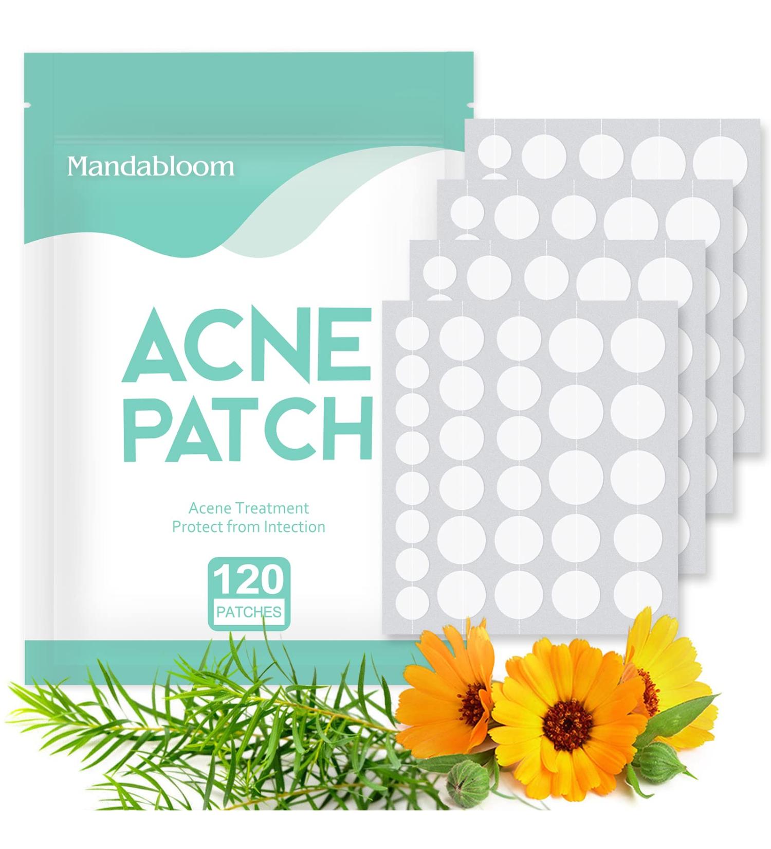120 Pack Mandabloom Acne Pimple Patches with Tea Tree Oil & Salicylic Acid - Hydrocolloid Acne Dots for Face Zits & Breakouts - Buy Online on GoSupps.com