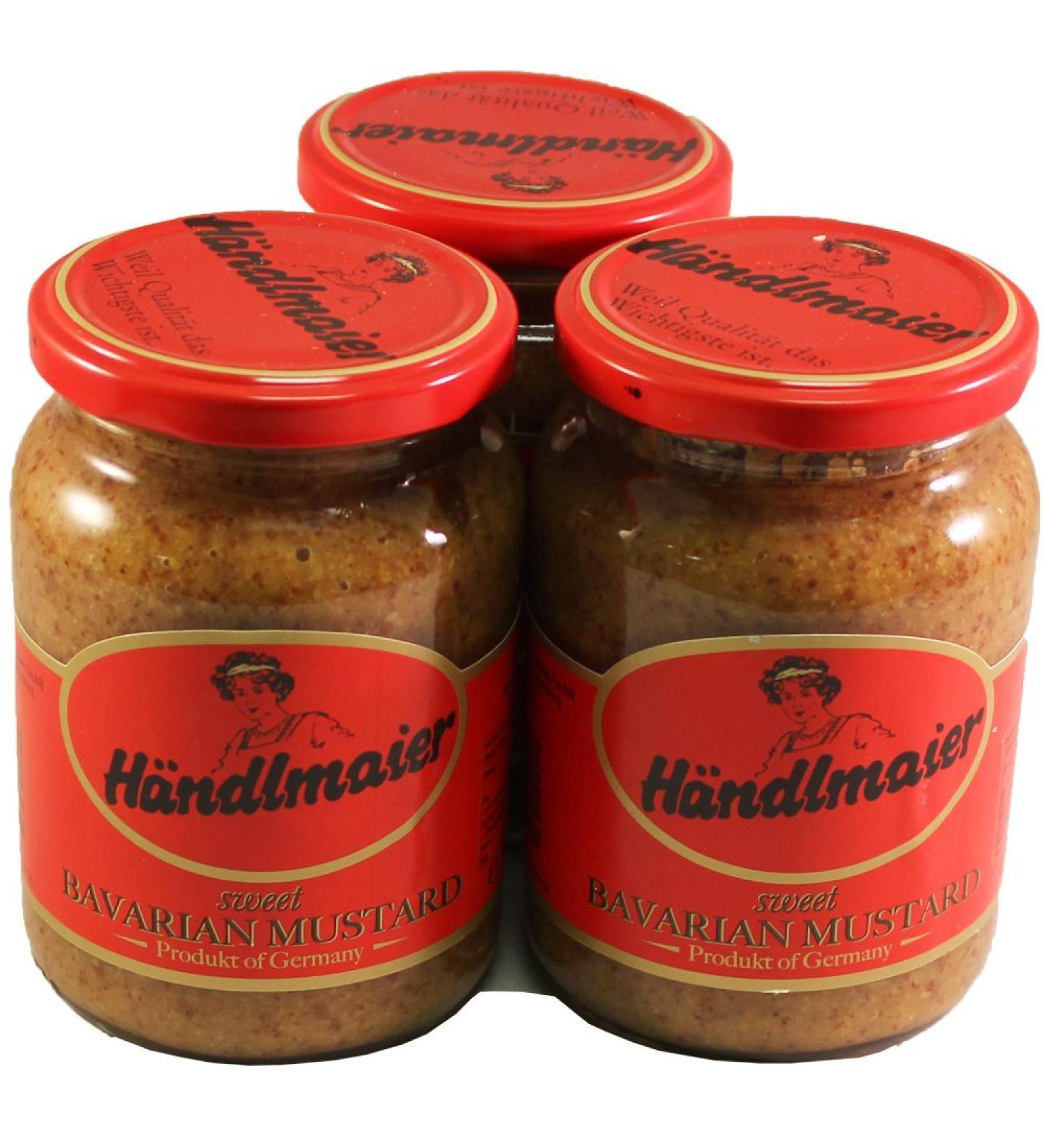 Hndlmaier's Sweet Bavarian Mustard 13.4 Oz / 385 Gr - 3 Pack