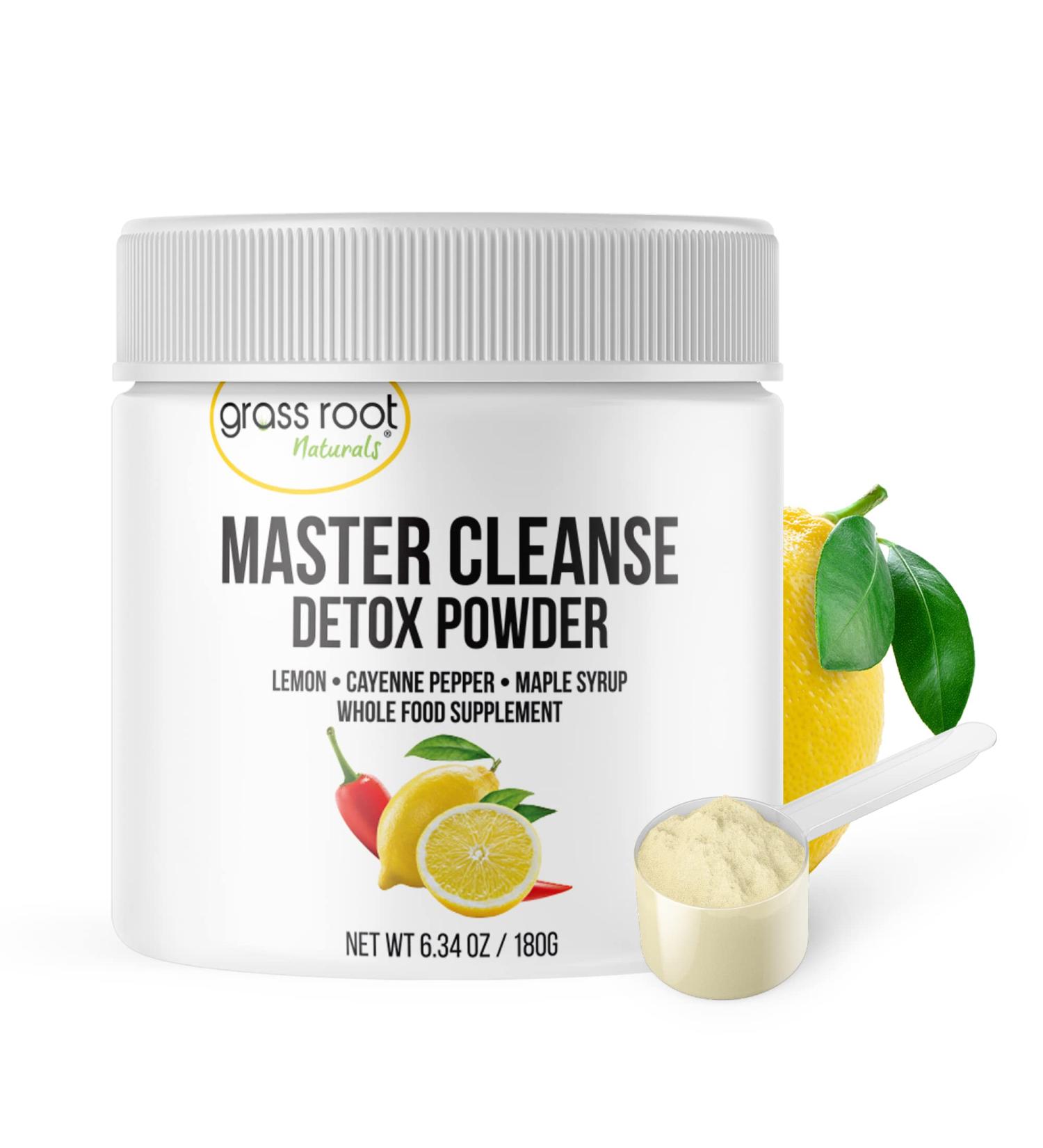 Grass Root Naturals Master Cleanse Detox Powder - Lemonade Detox 3-Day Supplement | Plant-Based with Lemon, Maple Syrup & Cayenne | 6.34oz - Buy Online on GoSupps.com