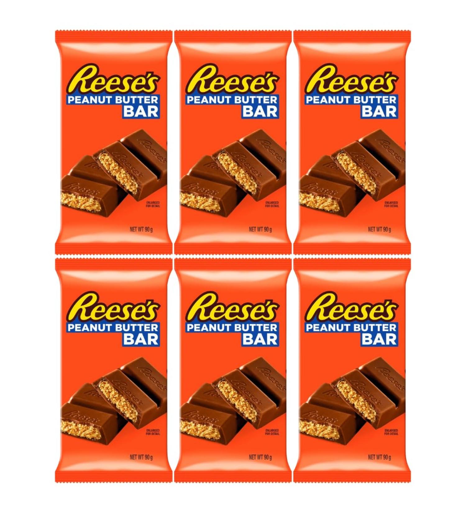 Chocolate Bar Bundle With Reeses Peanut Butter Bar 90g (6 pack)