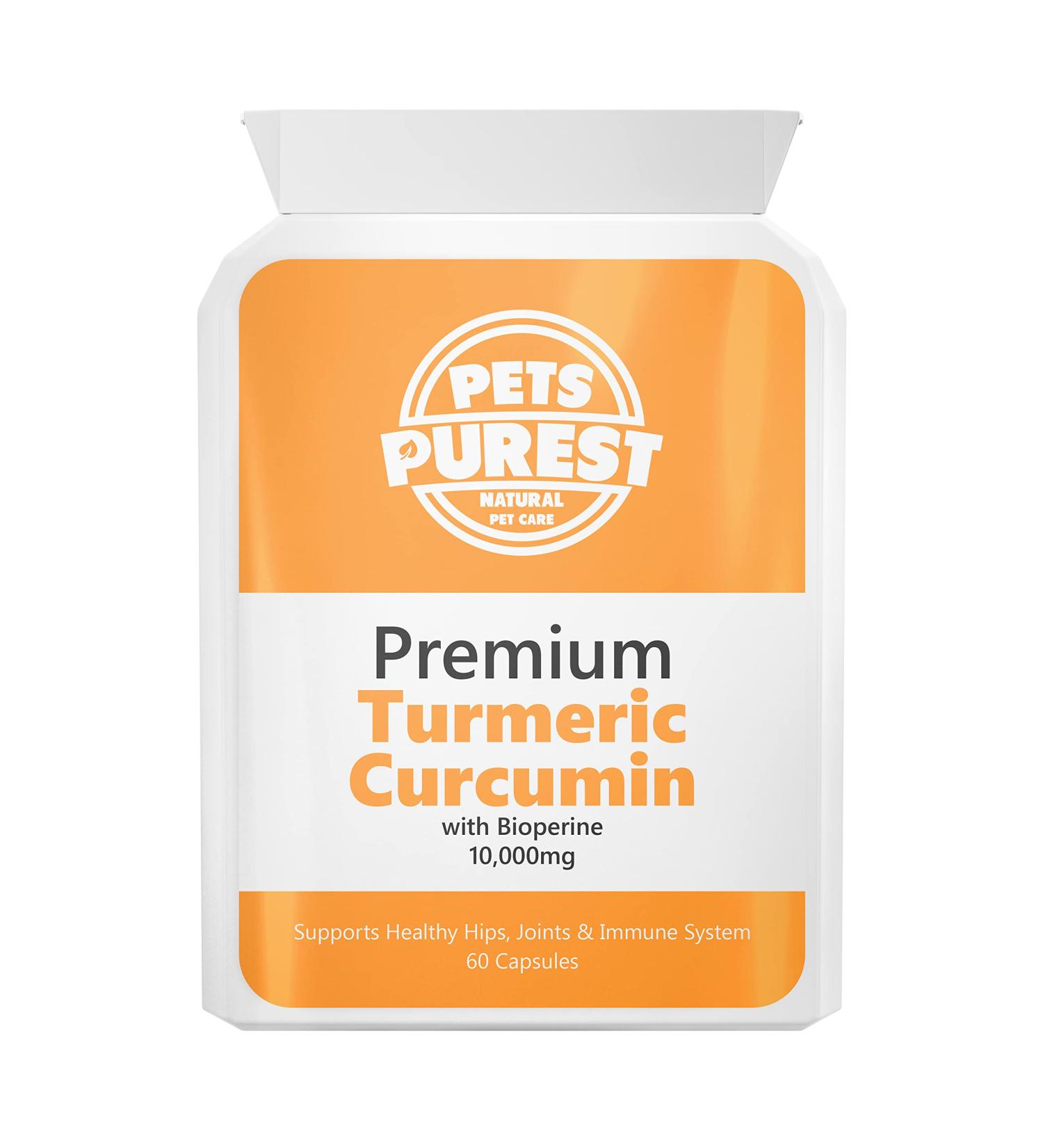 Premium Turmeric for Pets 10,000mg with Bioperine | Powerful Antioxidant Supplement for Joints & Hips | 60 Capsules - Buy Online on GoSupps.com