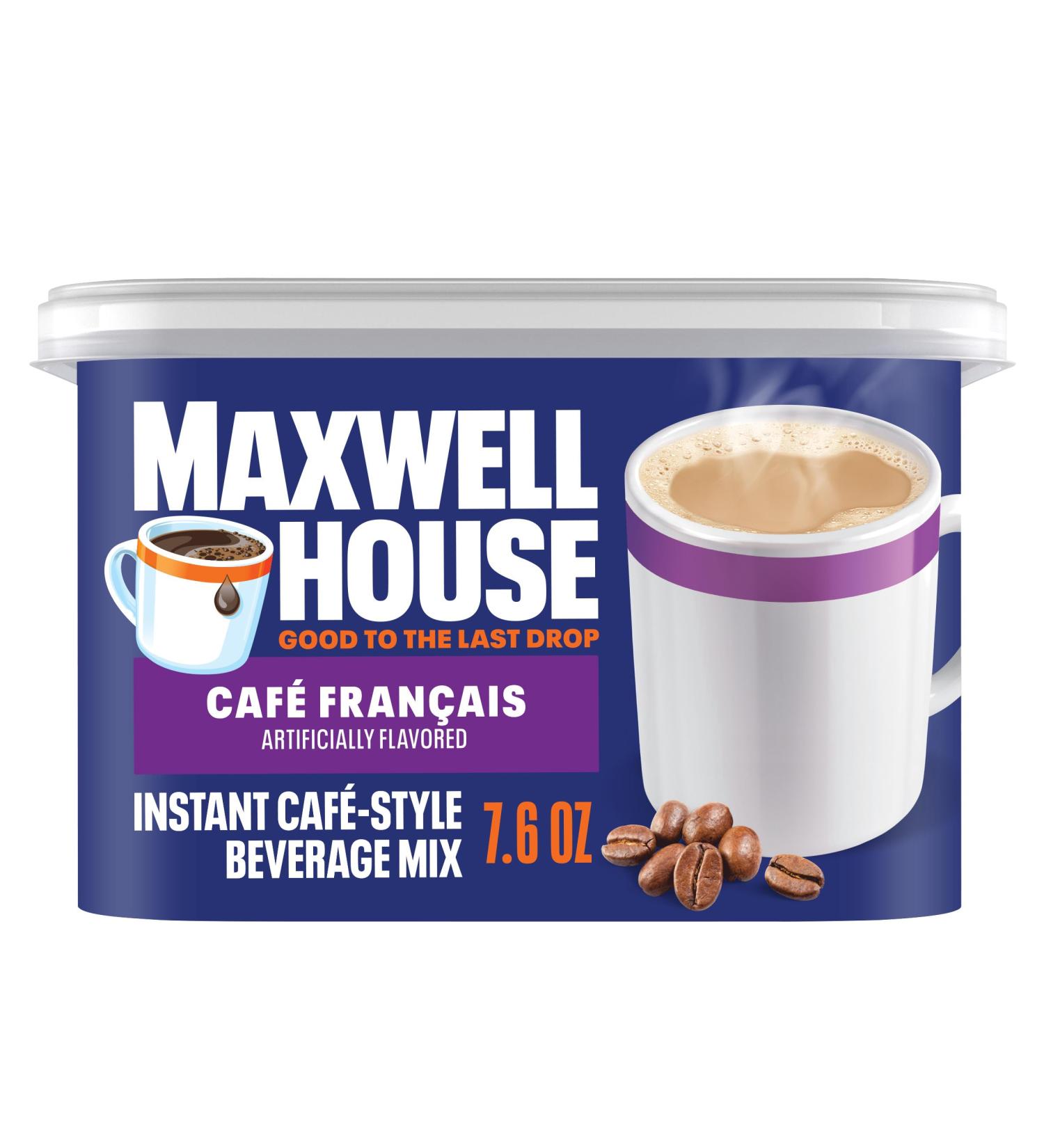 Maxwell House M lange de boisson instantan de style caf facile pr parer 1 bo te pour caf rapide le matin ou friandise de l'apr s-midi caf fran ais produits laitiers casher 215 5 g - Buy Online on GoSupps.com