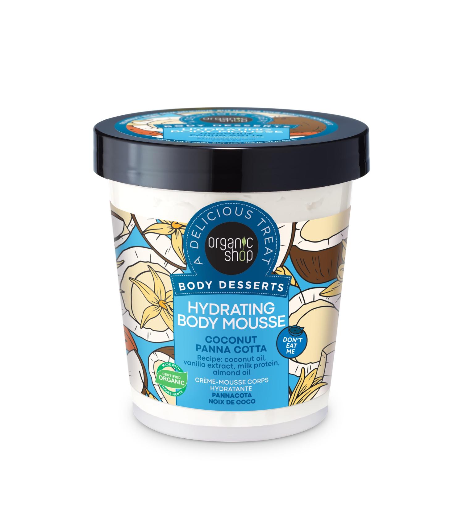 Organic Shop Coconut Panna Cotta Hydrating Body Mousse 450ml | Body Desserts - Buy Online on GoSupps.com