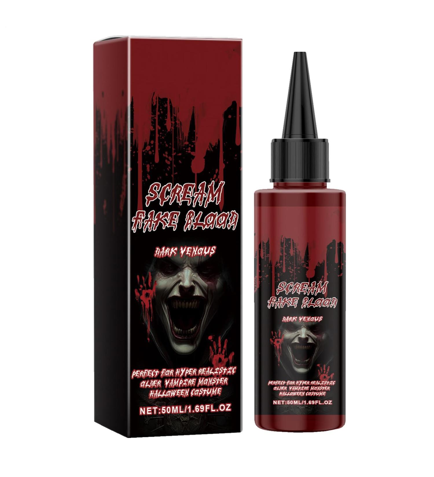 Fake Blood - Washable Fake Blood | Broting Bloods | Realistic Splatter Liquid Body Paint | Simulated Red Coagulated Gel for Halloween Vampire Zombie Cosplay Costume - Buy Online on GoSupps.com