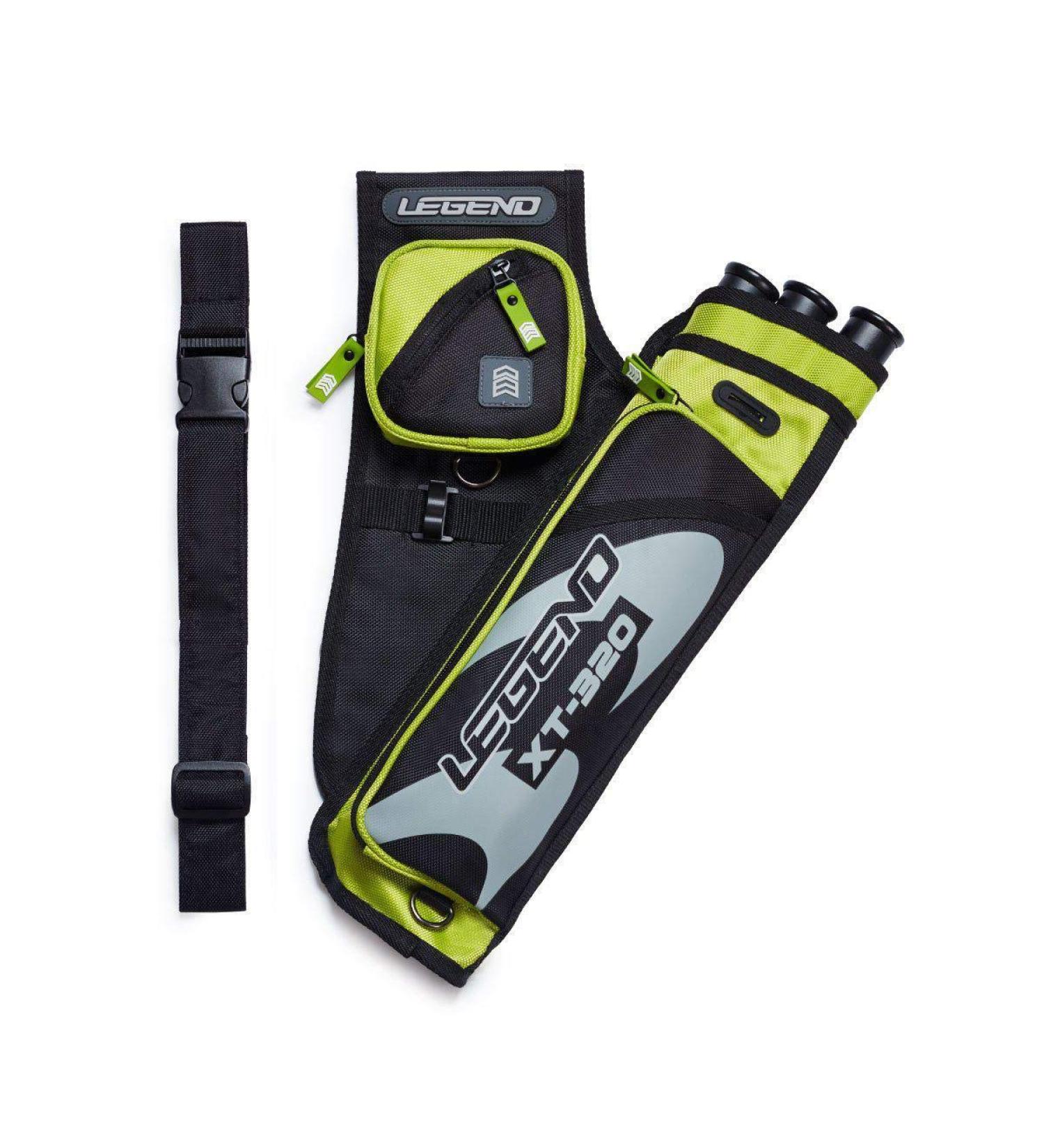 LEGEND XT320 Archery Quiver - Nylon Hip Quiver with 3 Arrow Tubes - Adjustable Waist Belt - Right Handed Green - Buy Online on GoSupps.com