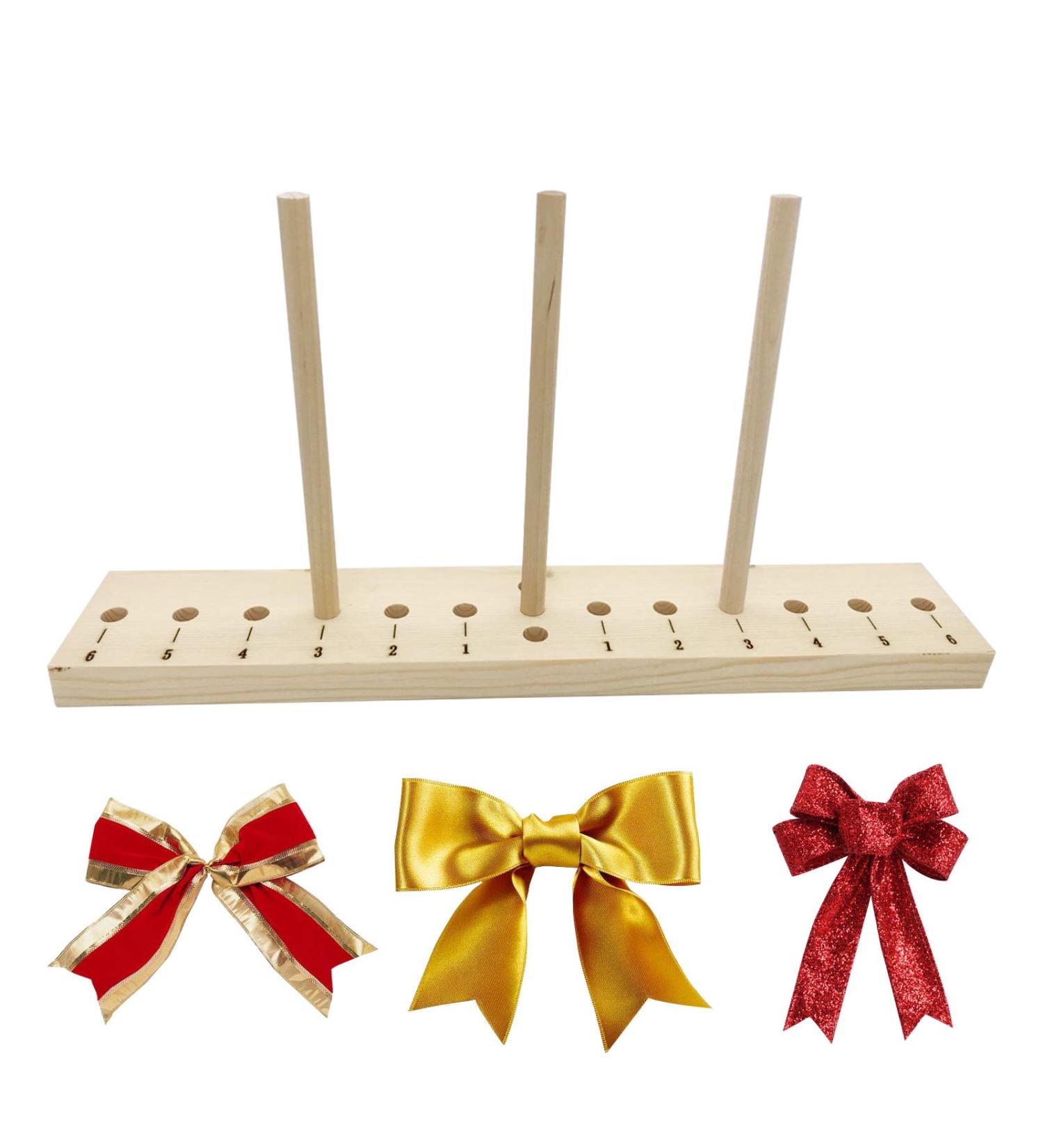 Wooden Bow Maker Tool for Creating Gift Bows, Wreath Ribbons, and Crafts (White) - Buy Online on GoSupps.com