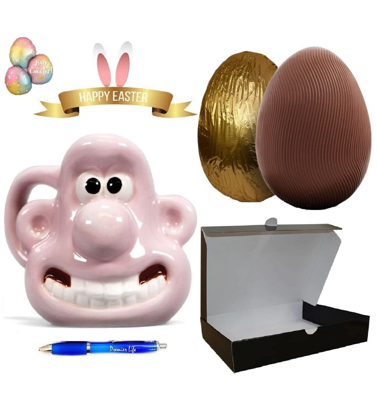 Wallace & Gromit Easter Set with face shaped mug gold Easter egg & Premier Life Store Pen - Buy Online on GoSupps.com