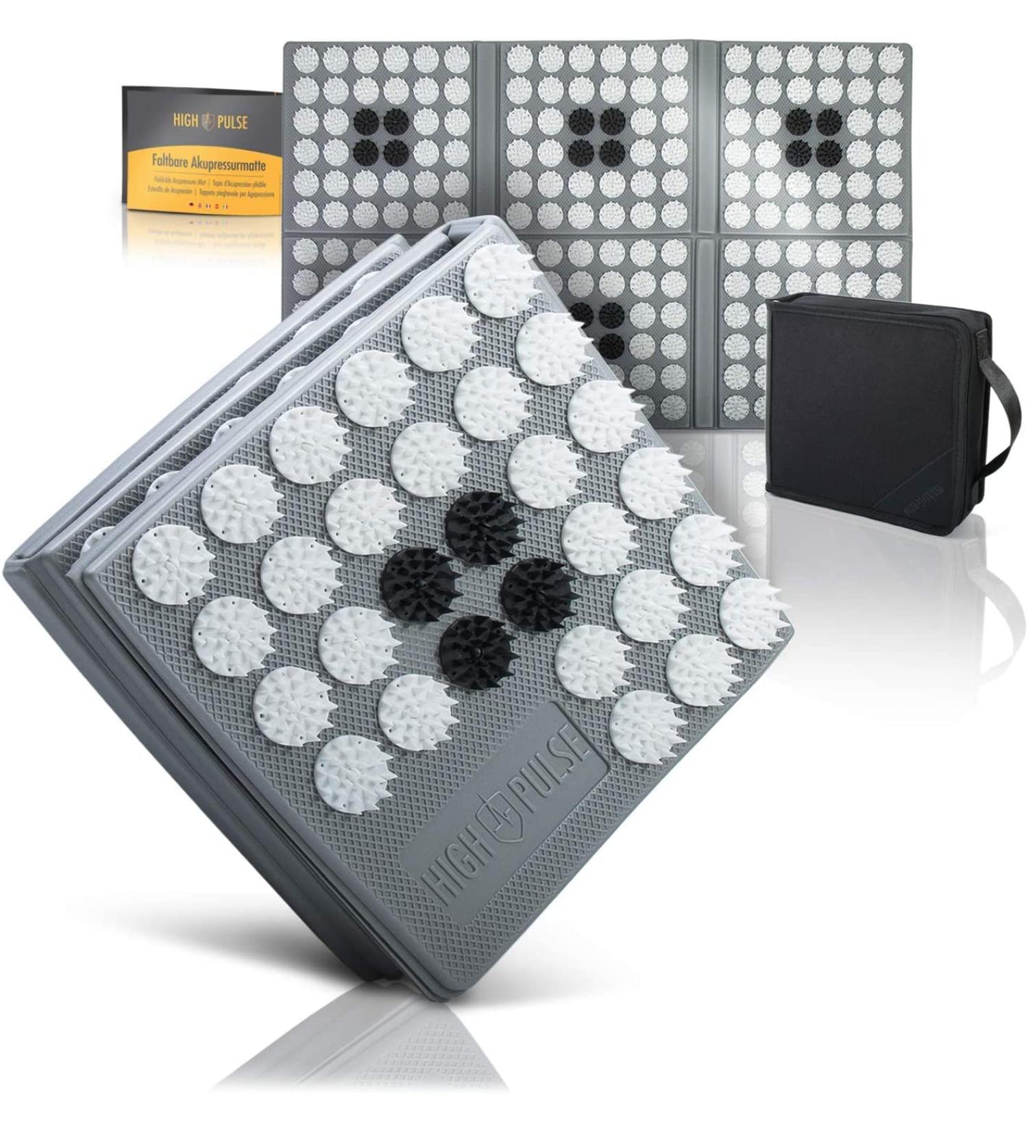 High Pulse Foldable Acupressure Mat with Bag & Poster | Boost Blood Circulation & Relieve Pain - International Shipping Available - Buy Online on GoSupps.com