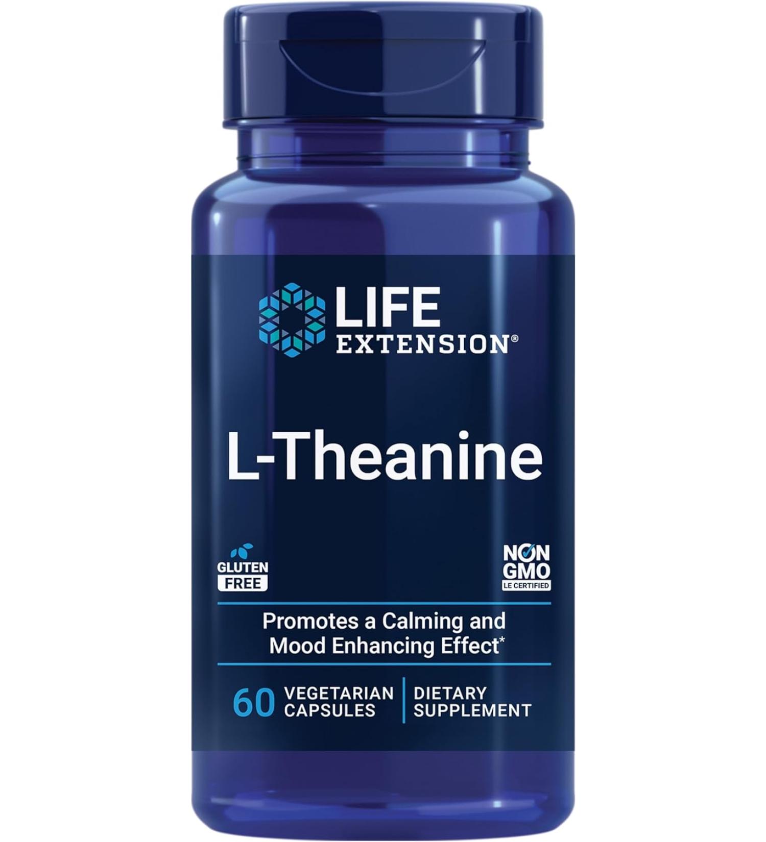 Life Extension L-Theanine 200 mg 60 Vegetarian Capsules - Buy Online on GoSupps.com