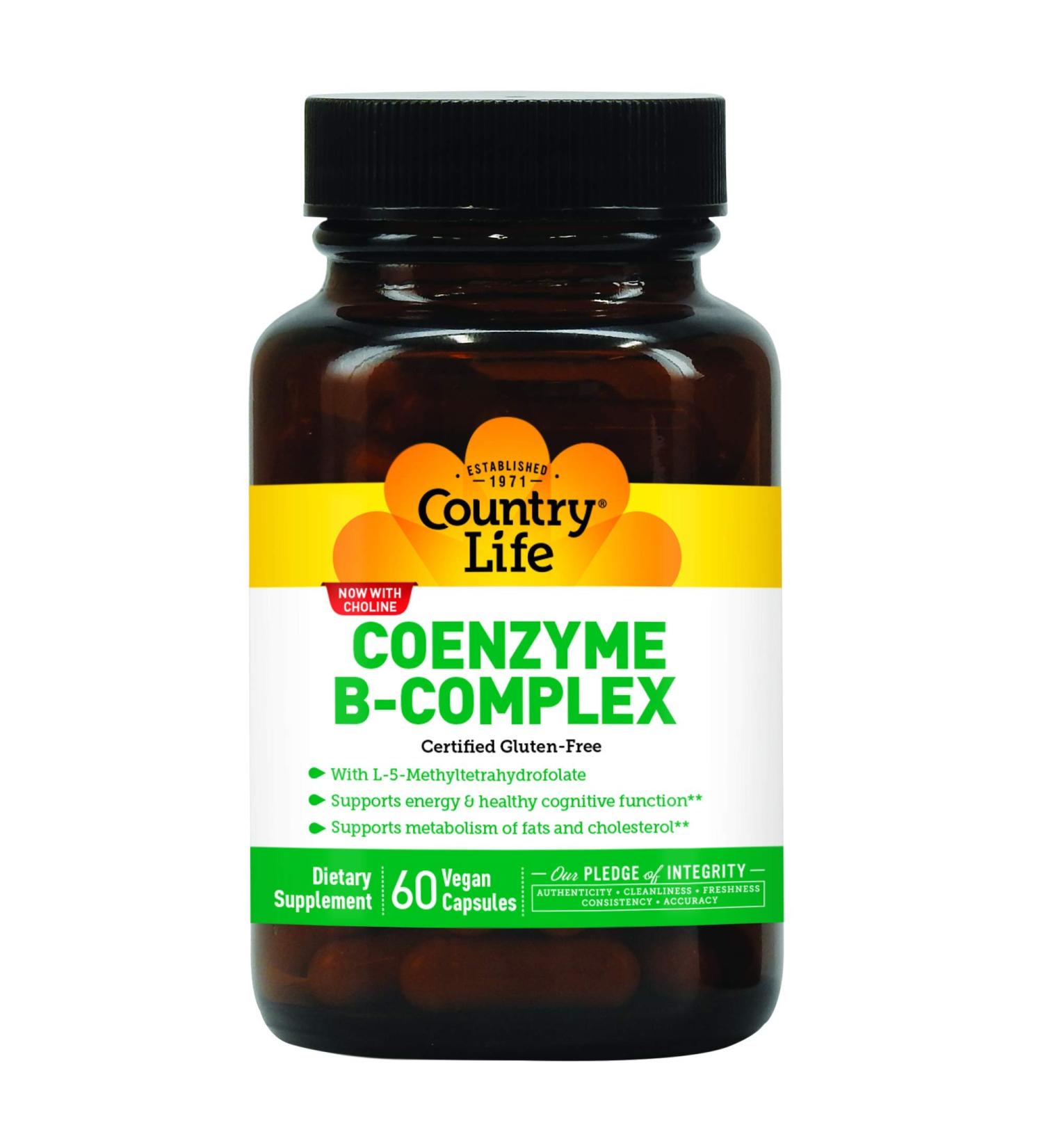 Country Life Coenzyme B-Complex - 60 Vegan Capsules for Energy & Vitality - Buy Online on GoSupps.com