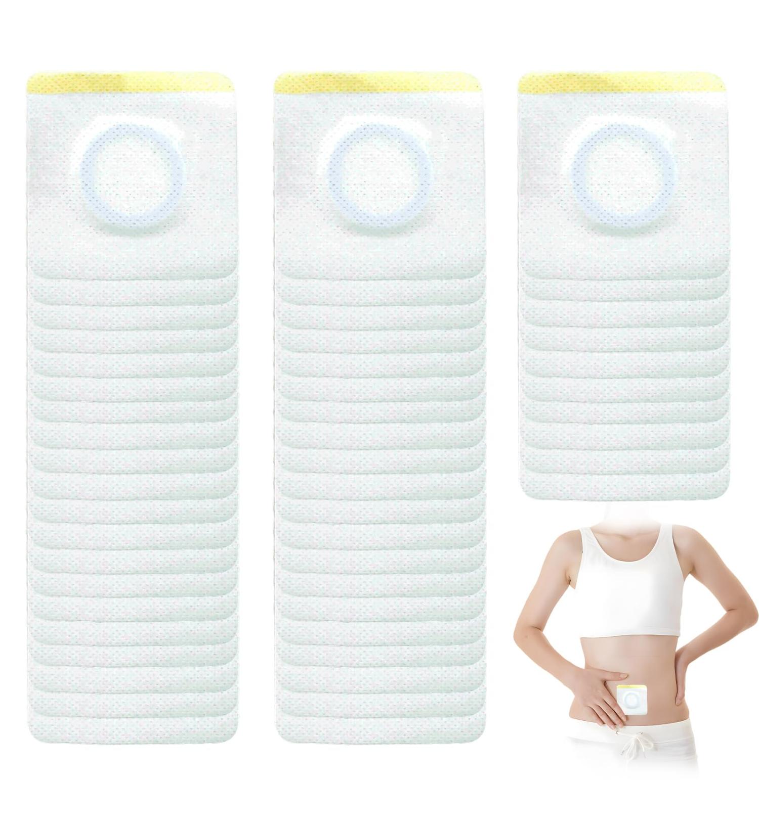 LPZNUYVC 50PCS Castor Oil Patches for Belly Button Disposable Highly Absorbent Organic Cotton Self-Adhesive Castor Oil Pack Wrap Anti-Seepage Design No Wash & Breathable