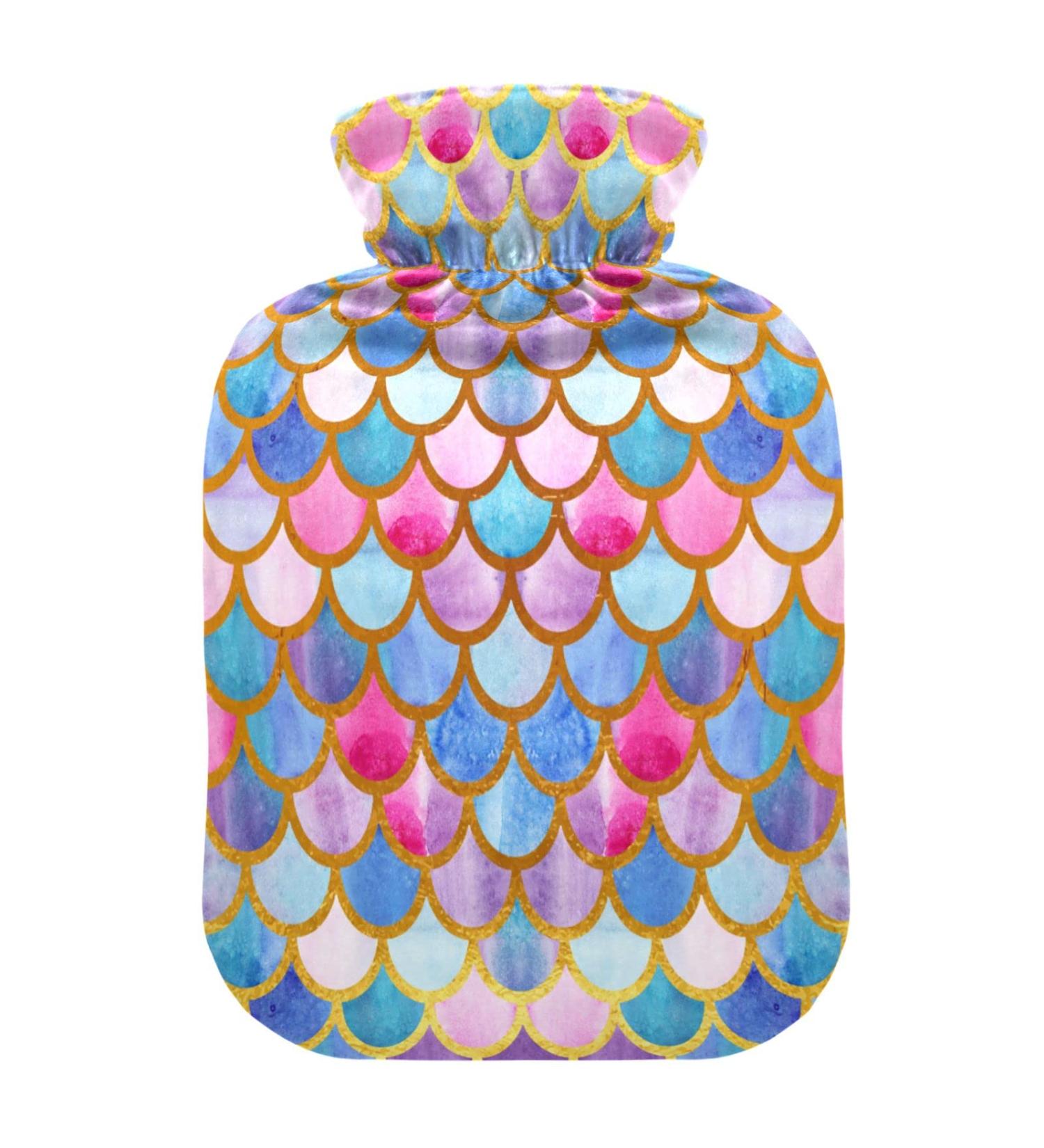 Mermaid Scales Gold Hot Water Bottle | 1L Pain Relief & Comfort | Ideal for Feet Bed Warmers & Hand Heating - Buy Online on GoSupps.com