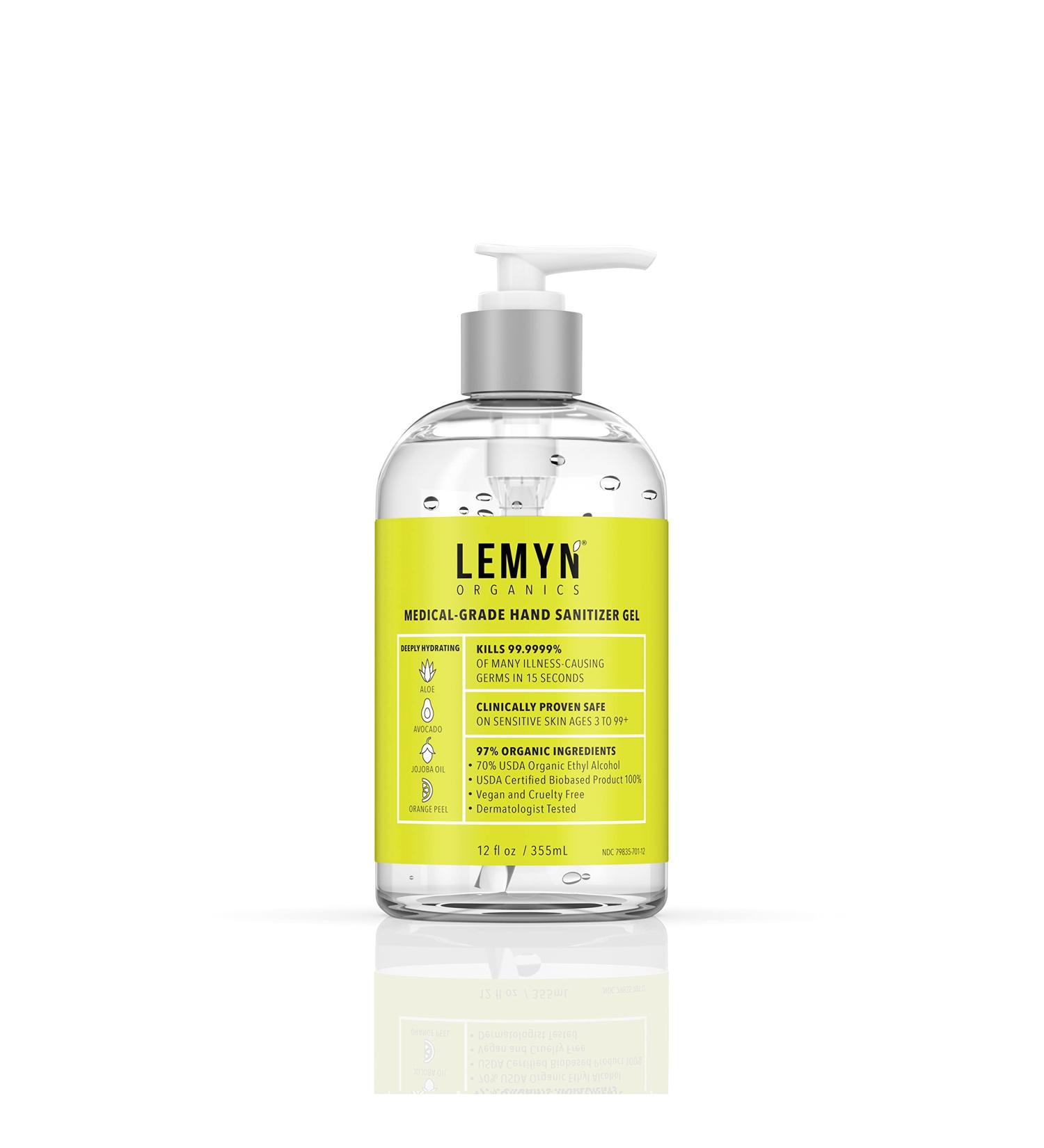 Lemyn Organics 97% Organic Medical Grade Hand Sanitizer Gel - 12 fl.oz - Buy Online on GoSupps.com