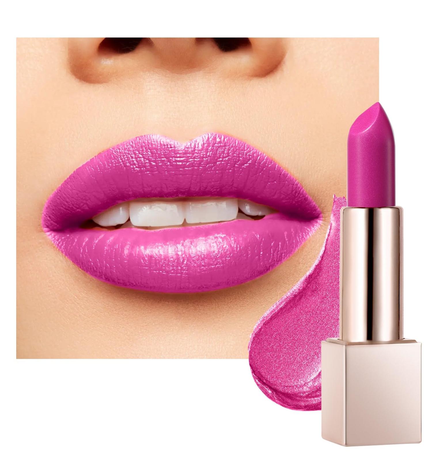 BEAUTY SEARCHER Metallic Shine Lipstick | Hydrating Nude Velvet Red Balm | Long-Lasting Luxury Makeup #06 Pink Lady | International Shipping - Buy Online on GoSupps.com