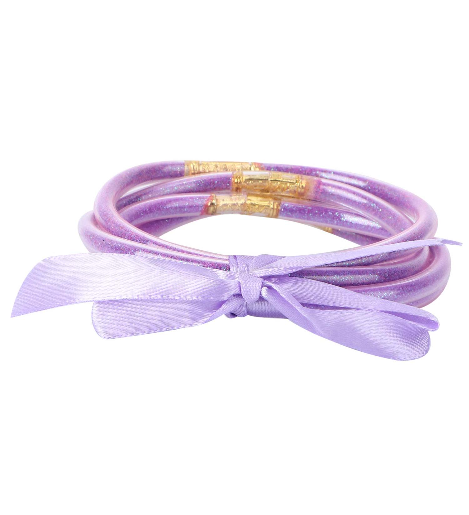 Ciieeo 1pc Ribbon Glitter Bracelet Filled Soft Bracelet Bowknot Bangle Bracelet Jelly Bracelets for Girls Accessories for Men Creative Bracelet Christmas Socks Plastic Man Purple Simple Purple 7.5x7.5cm - Buy Online on GoSupps.com