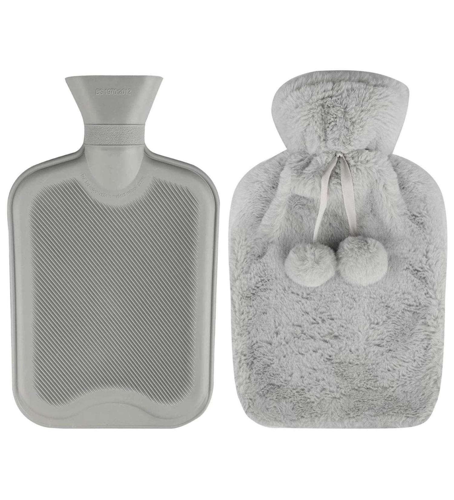 2L Hot Water Bottle Kiislee Hot Water Bag with Fluffy Cover for Pain Relief Hot and Cold Therapy Great Gift Ideal for Adult Parents Children - Buy Online on GoSupps.com