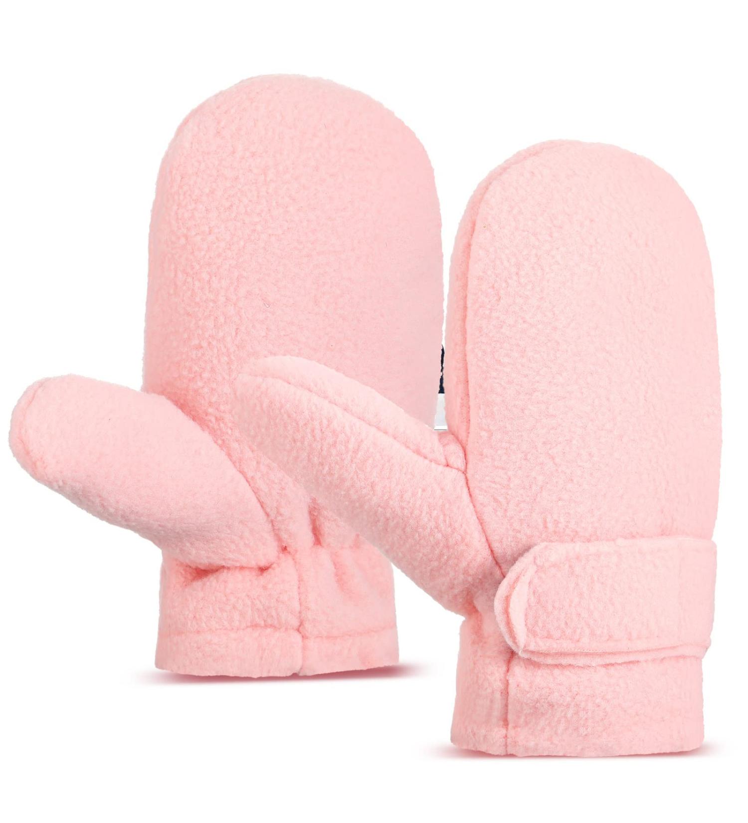 Kids Teen Winter Mittens, Soft Lined Warm Snow Ski Gloves - Pink - Buy Online on GoSupps.com