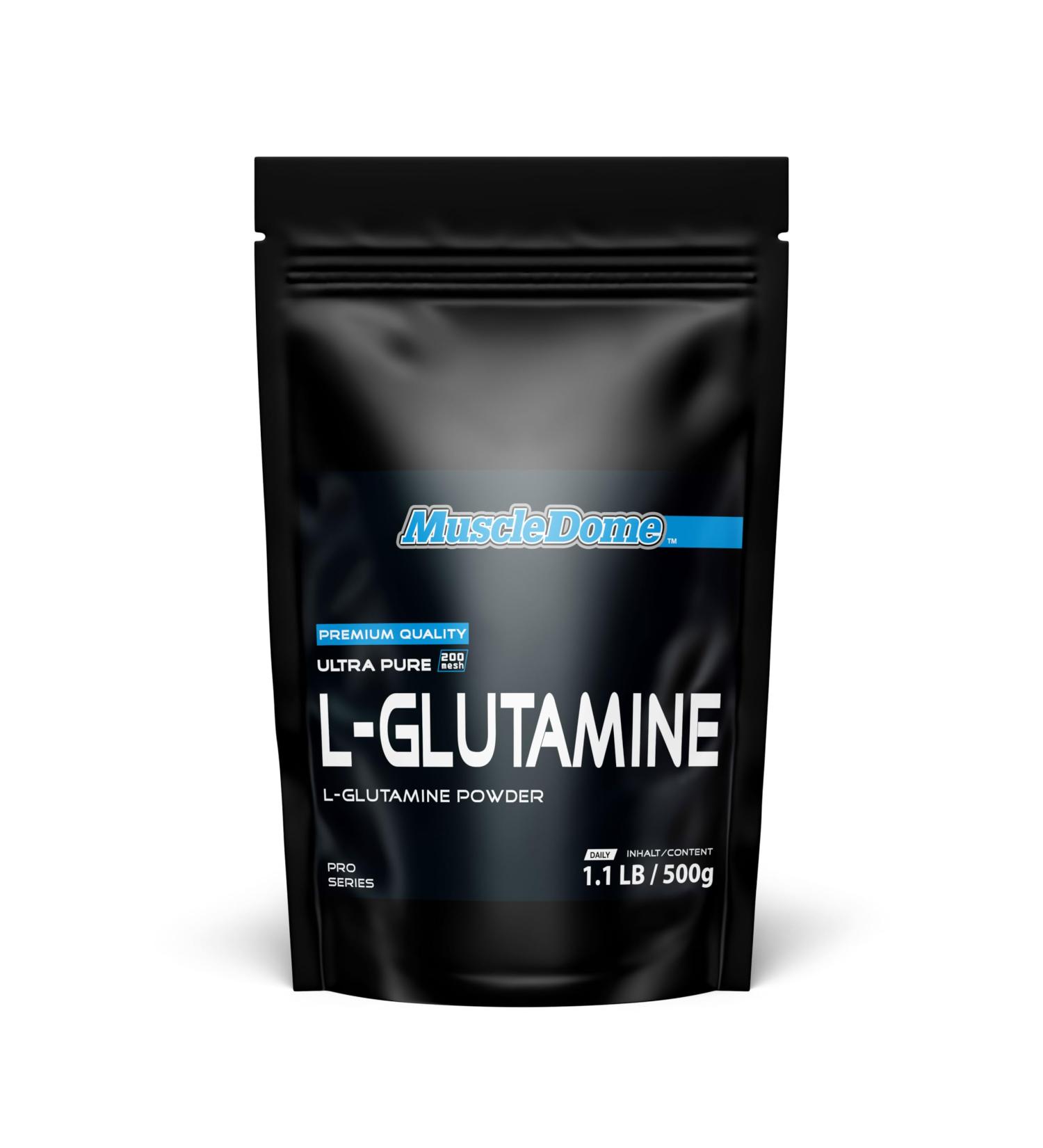 MuscleDome L-Glutamine Powder 500g zip bag