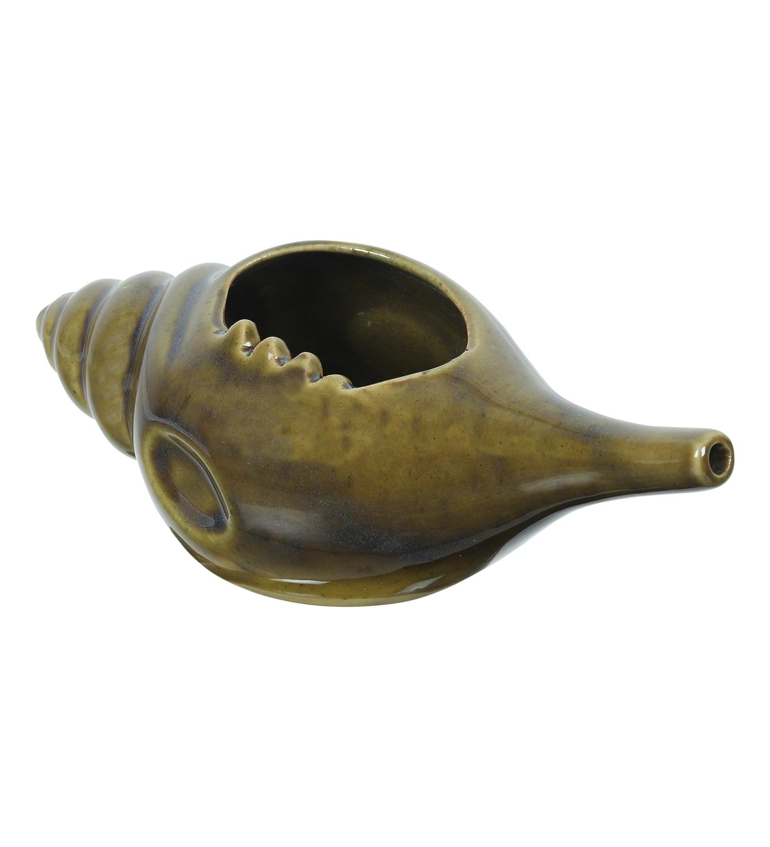 Qimacplus Leak Proof Durable Ceramic Neti Pot Non-Metallic and Comfortable Grip | Microwave and Dishwasher Friendly Natural Treatment for Sinus and Congestion Attractive Designed (Dark Yellow) - Buy Online on GoSupps.com