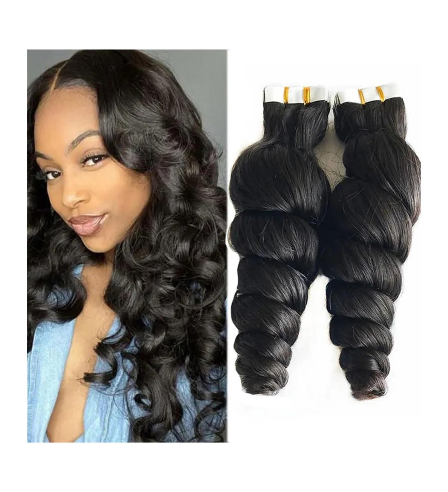 Tape in Hair Extensions 40Pieces Loose Wave Tape in Hair Extensions Human Hair 100% Real Remy Human Hair Extensions Double Side Adhesive Seamless Tape ins Hair Extensions Hair Extensions ( Size : 20i 20inch 40pieces - Buy Online on GoSupps.com