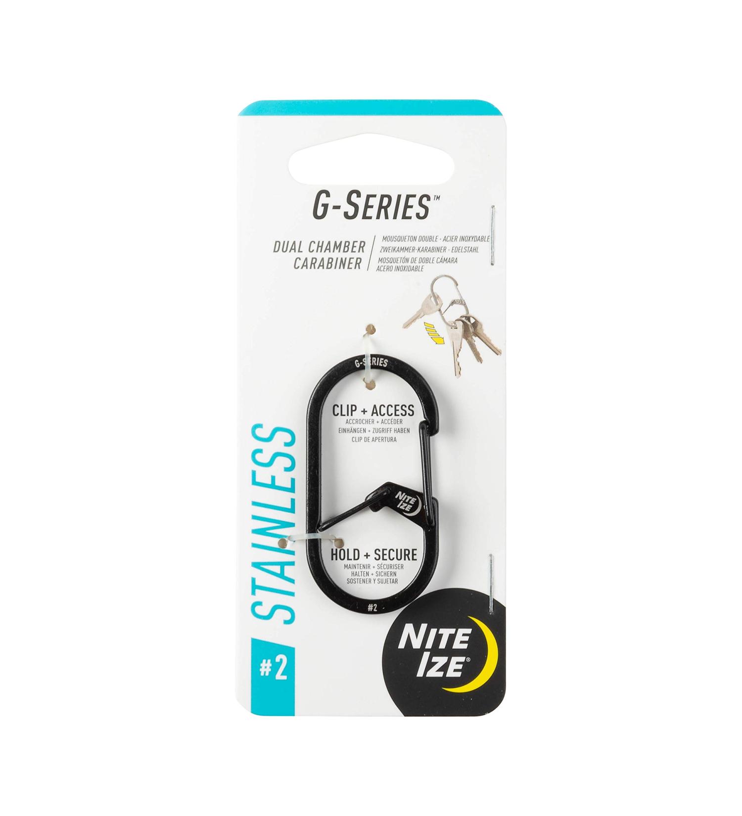 Nite Ize GS2-01-R6 G-Series Dual Chamber Carabiner Size #2 1-Pack - Black - Buy Online on GoSupps.com