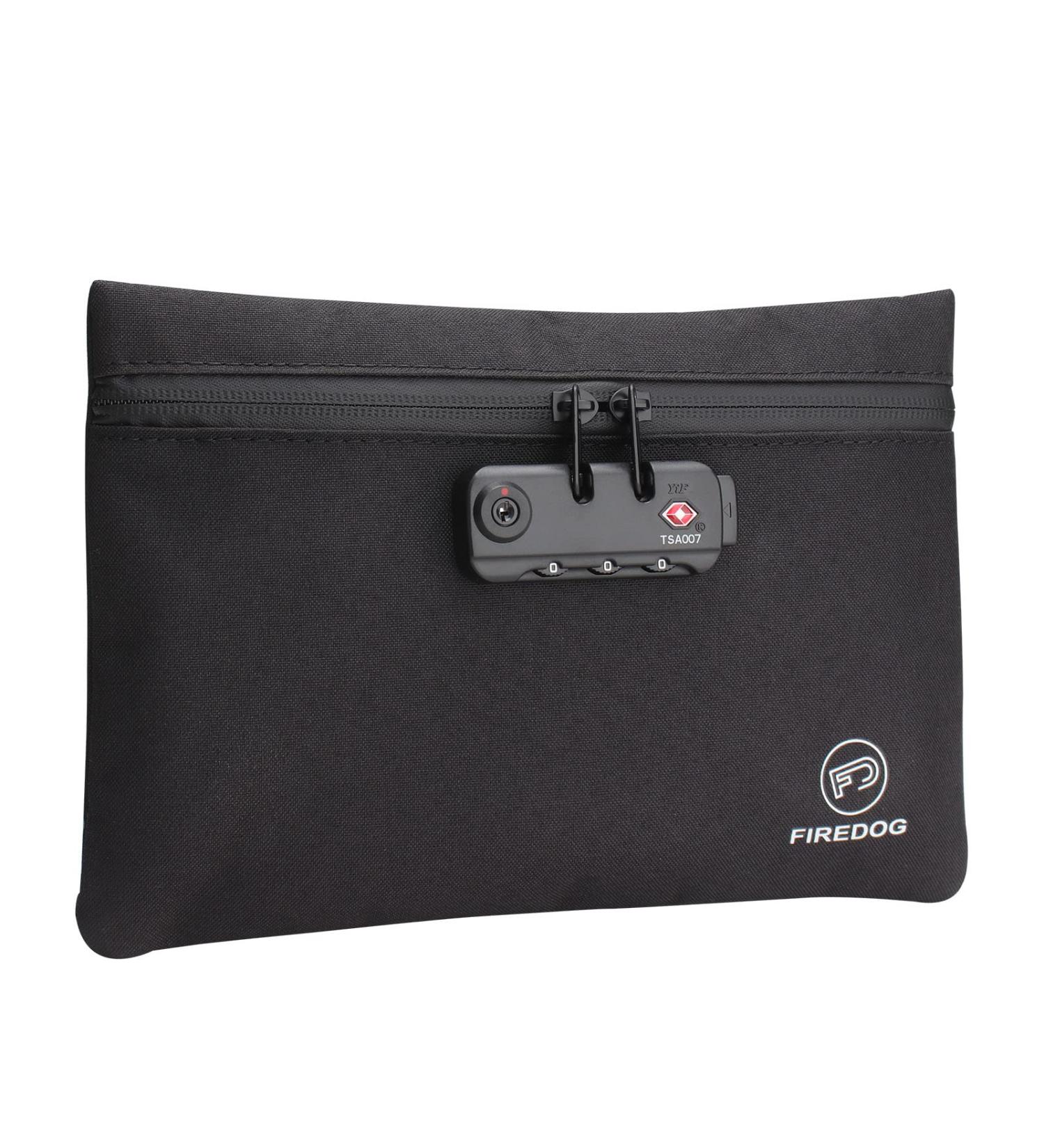 FIREDOG Smell Proof Travel Bag with Lock - 9.5 x 6.5 Inch, Black - Buy Online on GoSupps.com