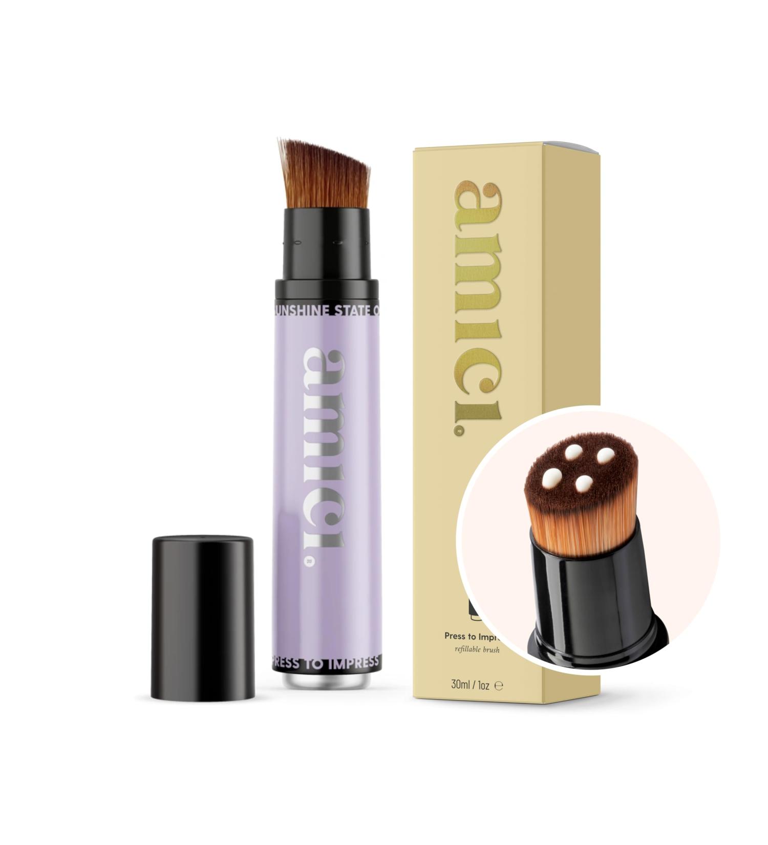 Amici Sun Protection Brush - Lovely Lavender | Complete Sun Protection for Babies Children & Adults - Brush & Makeup Applicator in One - Buy Online on GoSupps.com