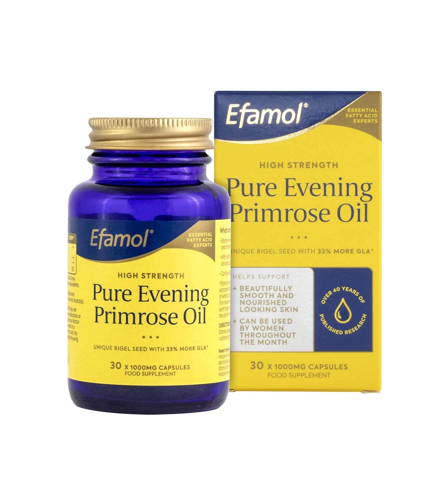 Efamol Evening Primrose Oil 1000mg - 30 Capsules | Pure and Potent Supplement - Buy Online on GoSupps.com
