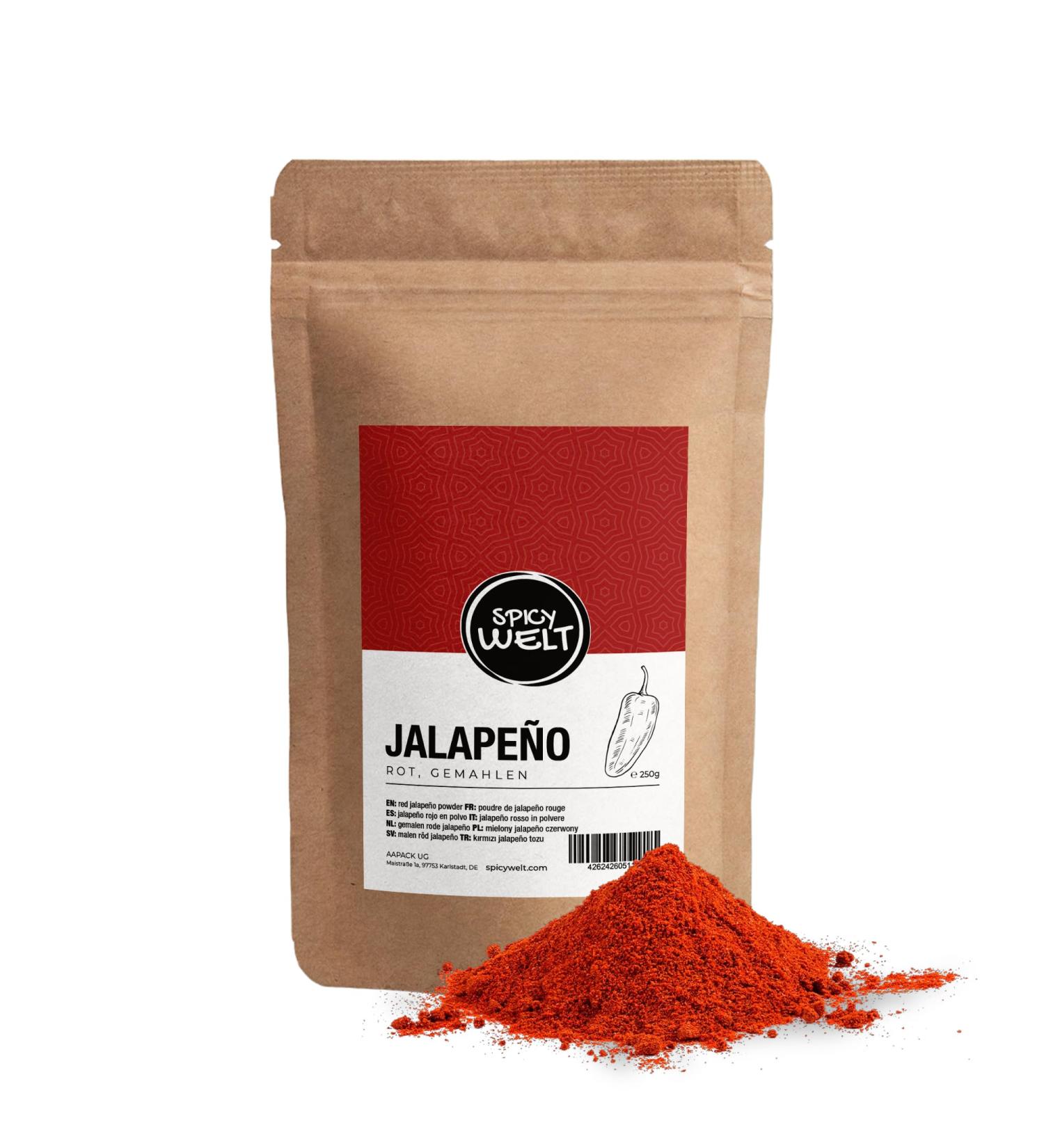Spicy Welt Jalape o Rouge Moulu (250g) Poudre de Piment Jalape o | Pour Chili Tacos Sauces & Marinades BBQ | Saveur Fruit e & Piquant Rond | 100% Naturel Sans Additifs - Buy Online on GoSupps.com