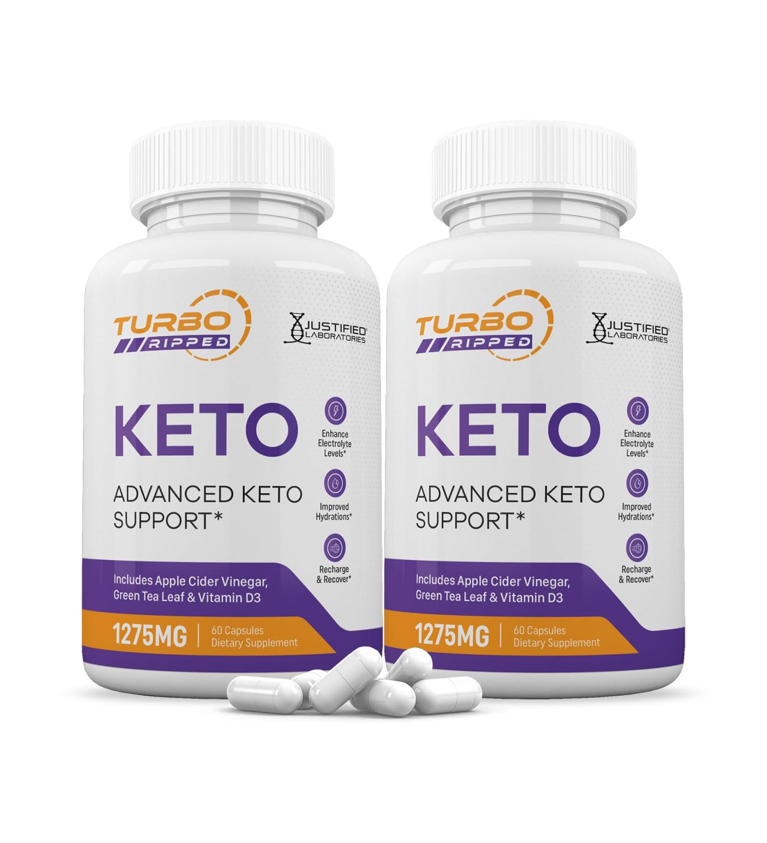 (2 Pack) Turbo Ripped Keto ACV Pills 1275MG Keto Support Blend Capsule Alternative to Keto ACV Gummies Formulated with Apple Cider Vinegar Extra Virgin Olive Oil Powder Green Tea Leaf 120 Capsules - Buy Online on GoSupps.com